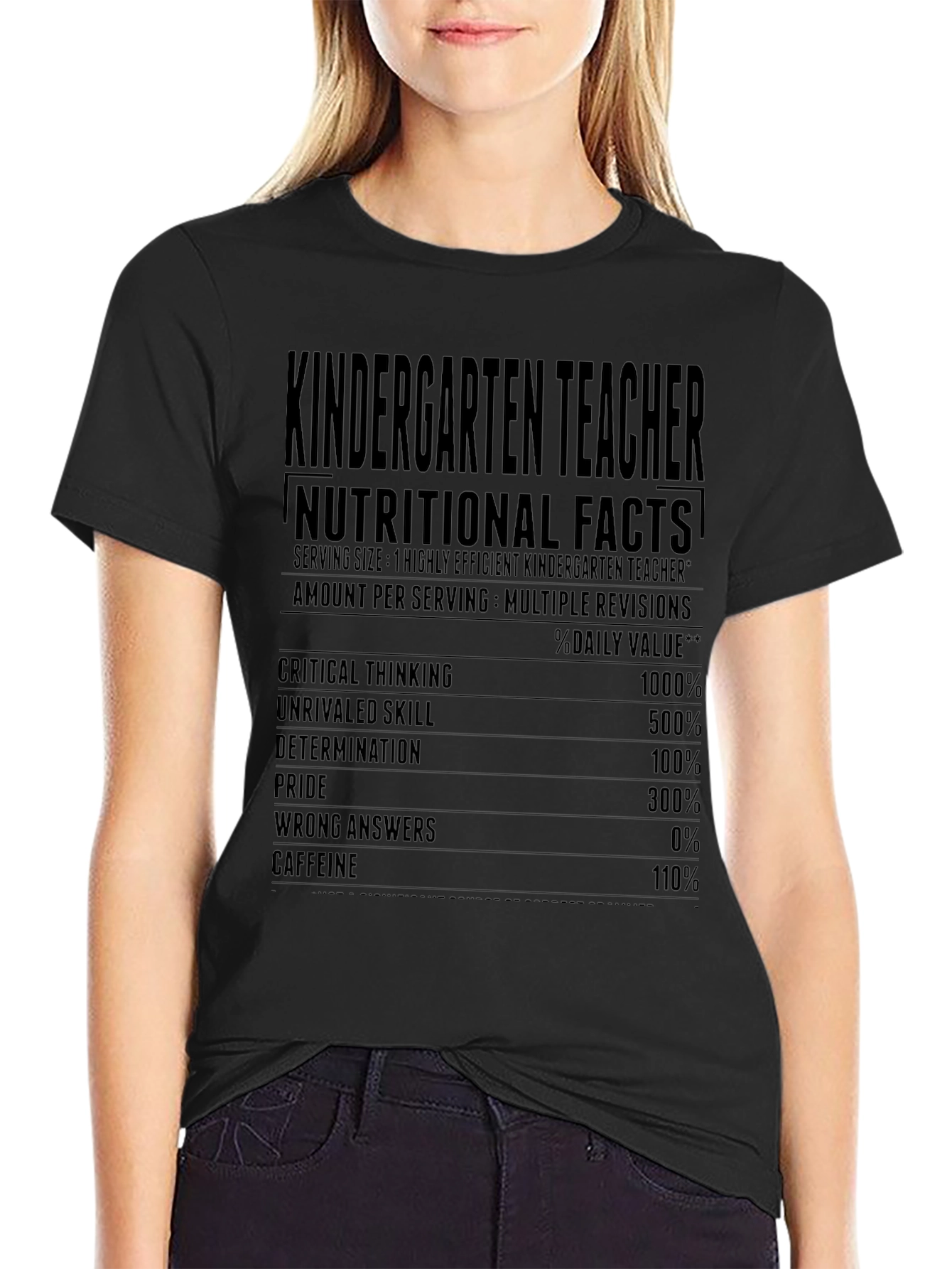 Kindergarten Teacher Nutritional Facts T-Shirt
