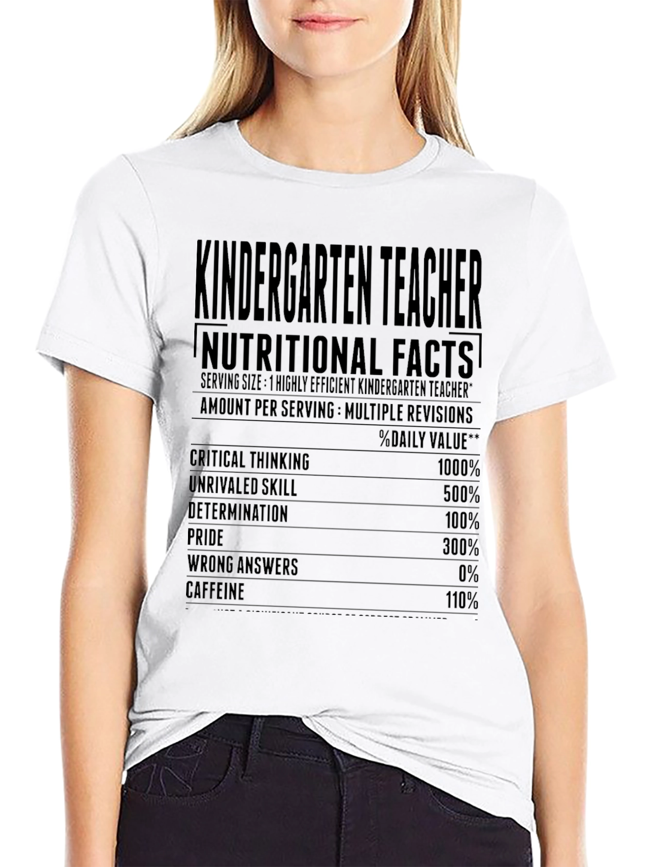 Kindergarten Teacher Nutritional Facts T-Shirt