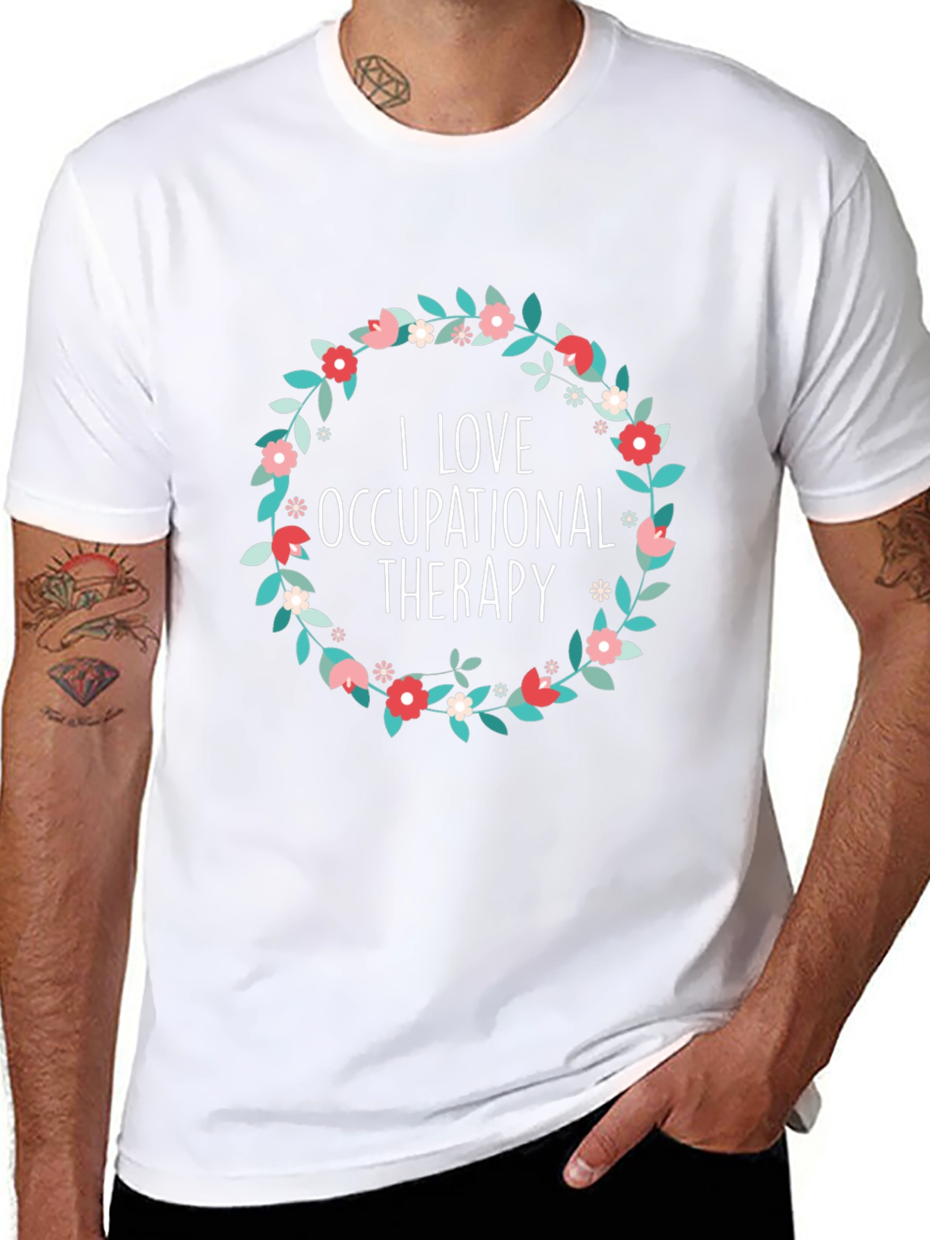 I Love Occupational Therapy Floral Tee