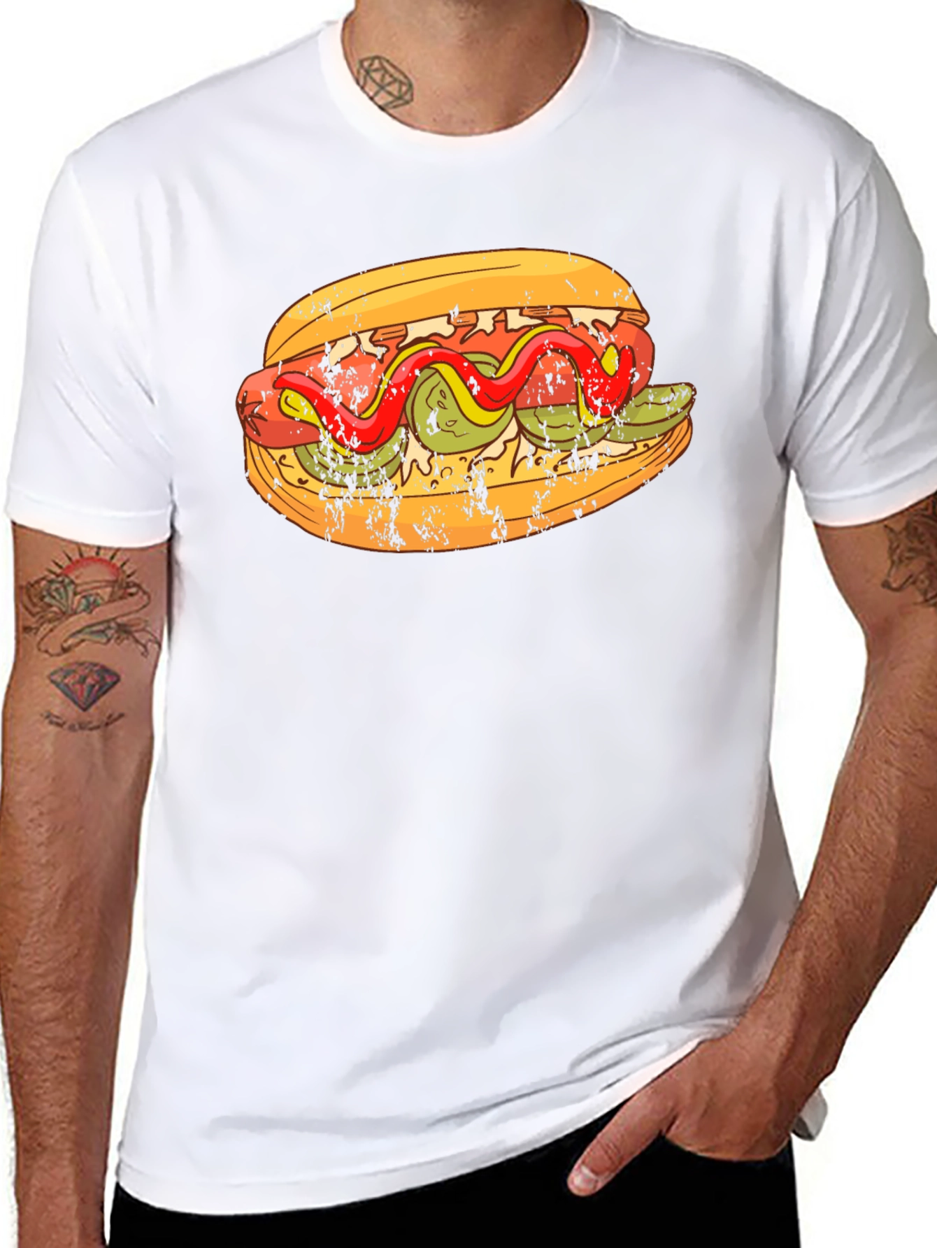 Hot Dog Graphic T-Shirt - Foodie Fashion Tee