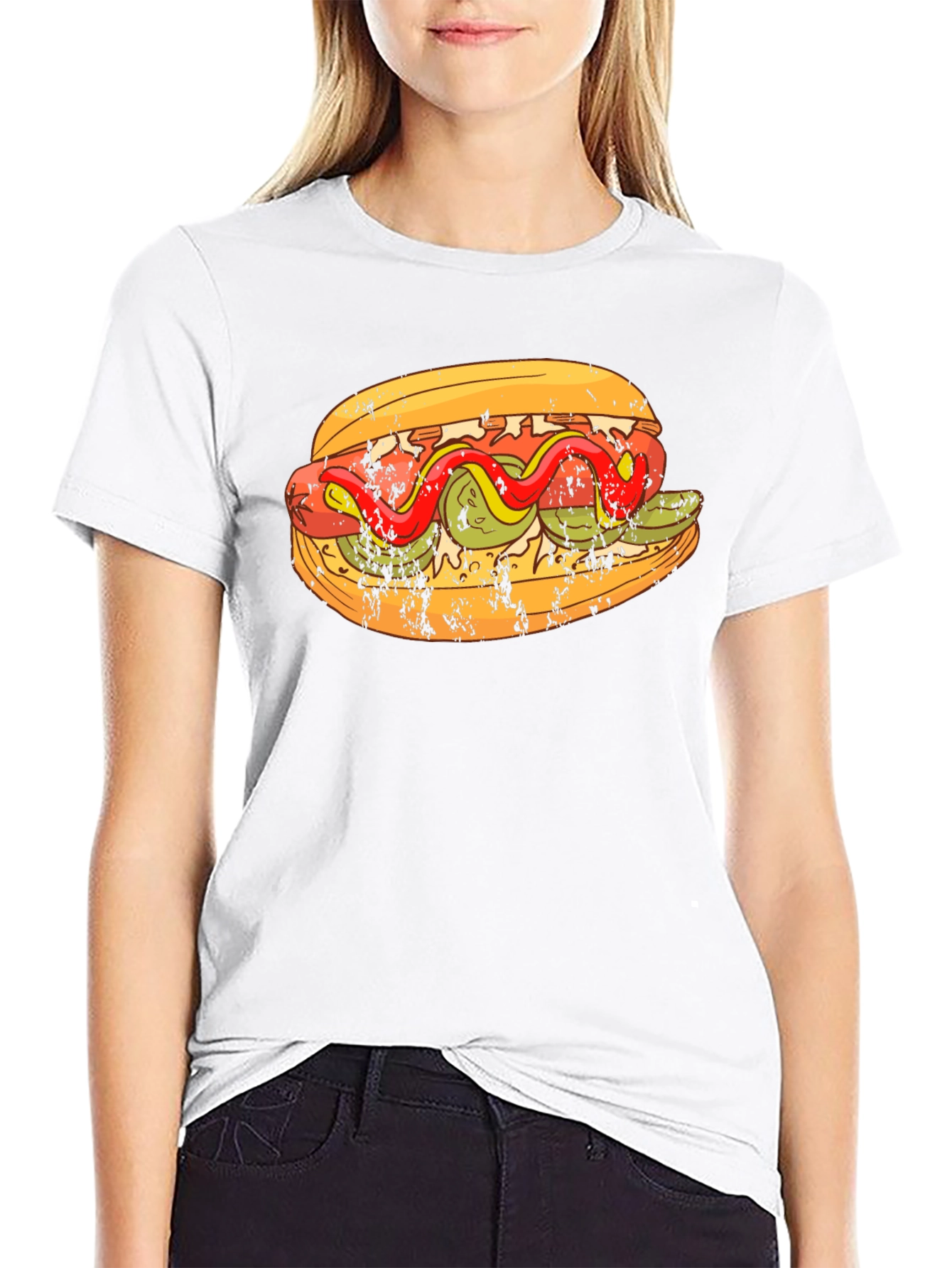 Hot Dog Graphic T-Shirt - Foodie Fashion Tee