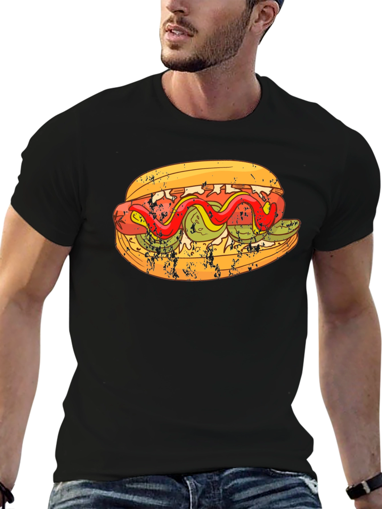 Hot Dog Graphic T-Shirt - Foodie Fashion Tee