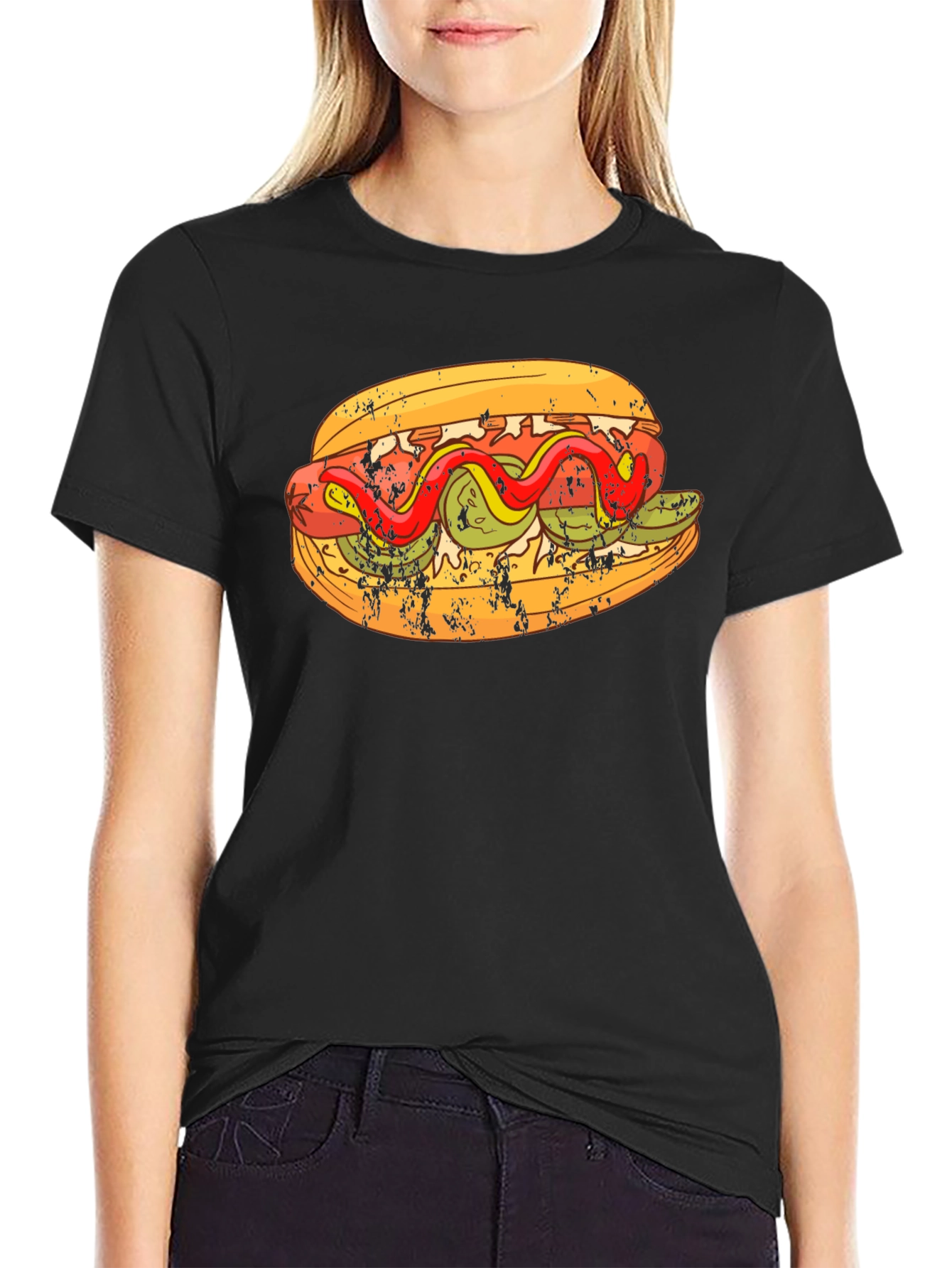 Hot Dog Graphic T-Shirt - Foodie Fashion Tee