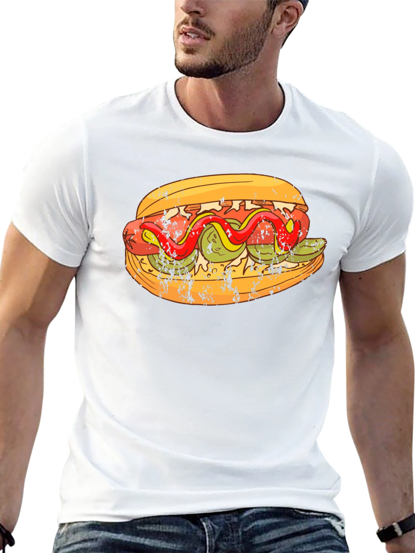 Hot Dog Graphic T-Shirt - Foodie Fashion Tee