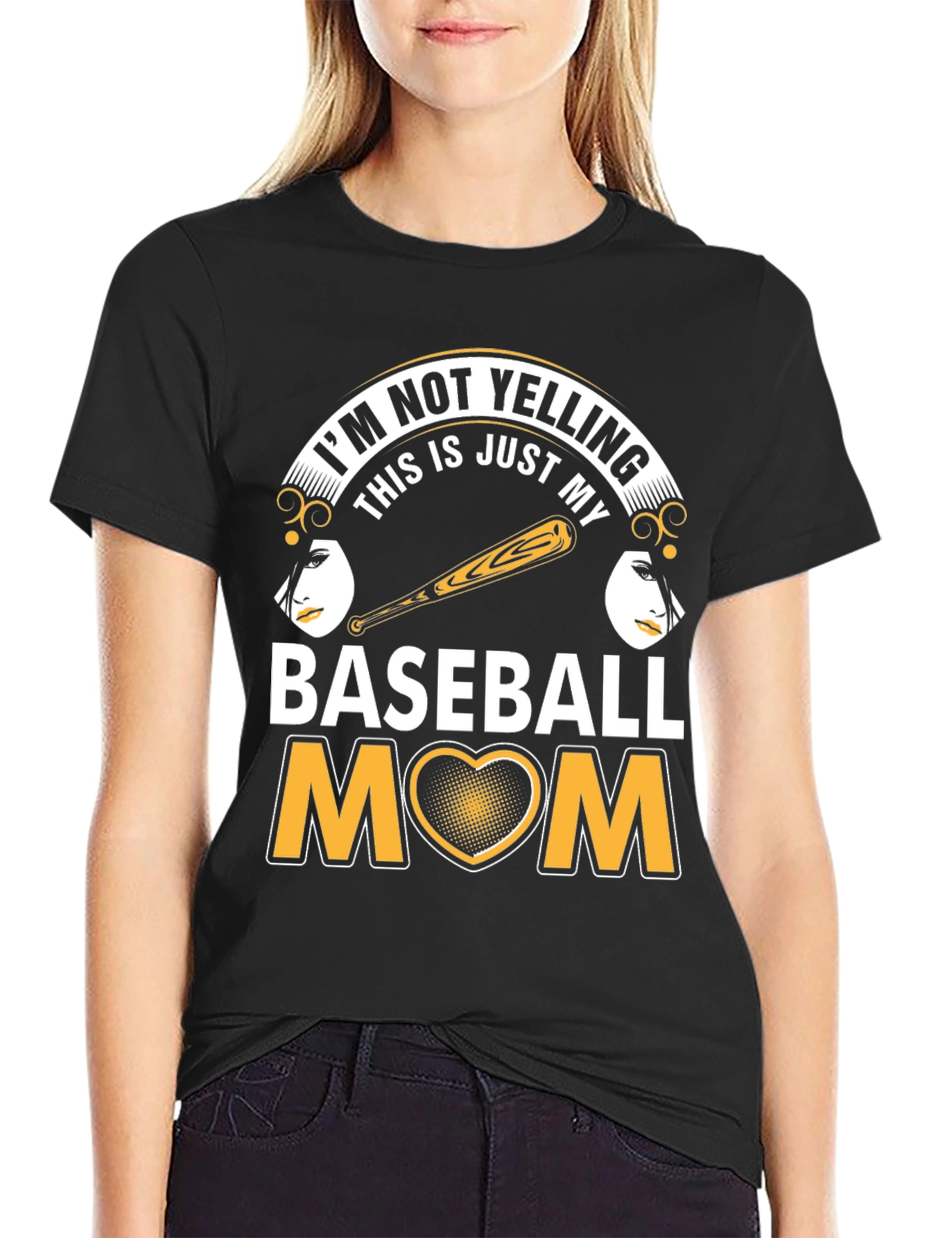 Baseball Mom T-Shirt - Im Not Yelling