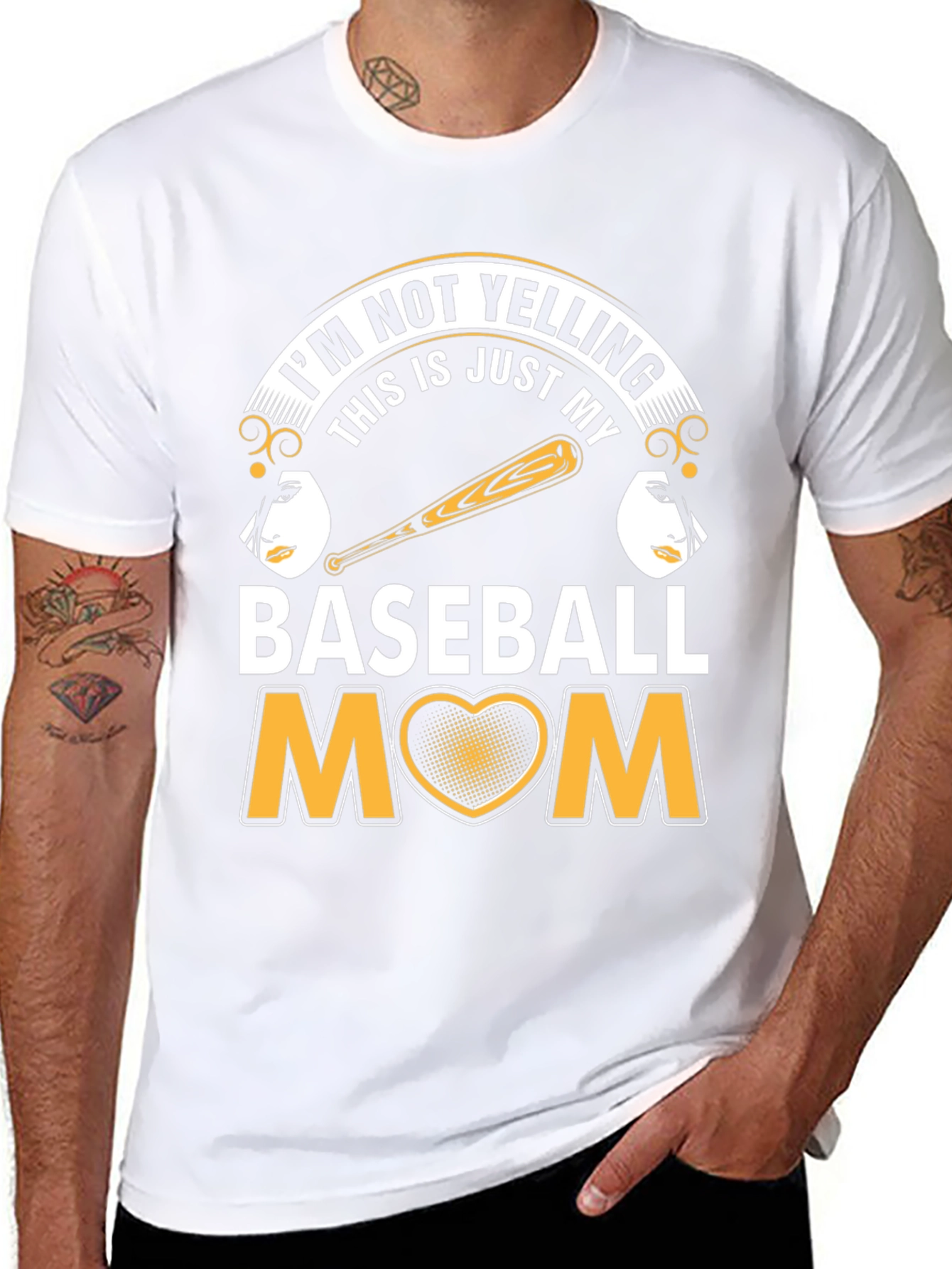 Baseball Mom T-Shirt - Im Not Yelling