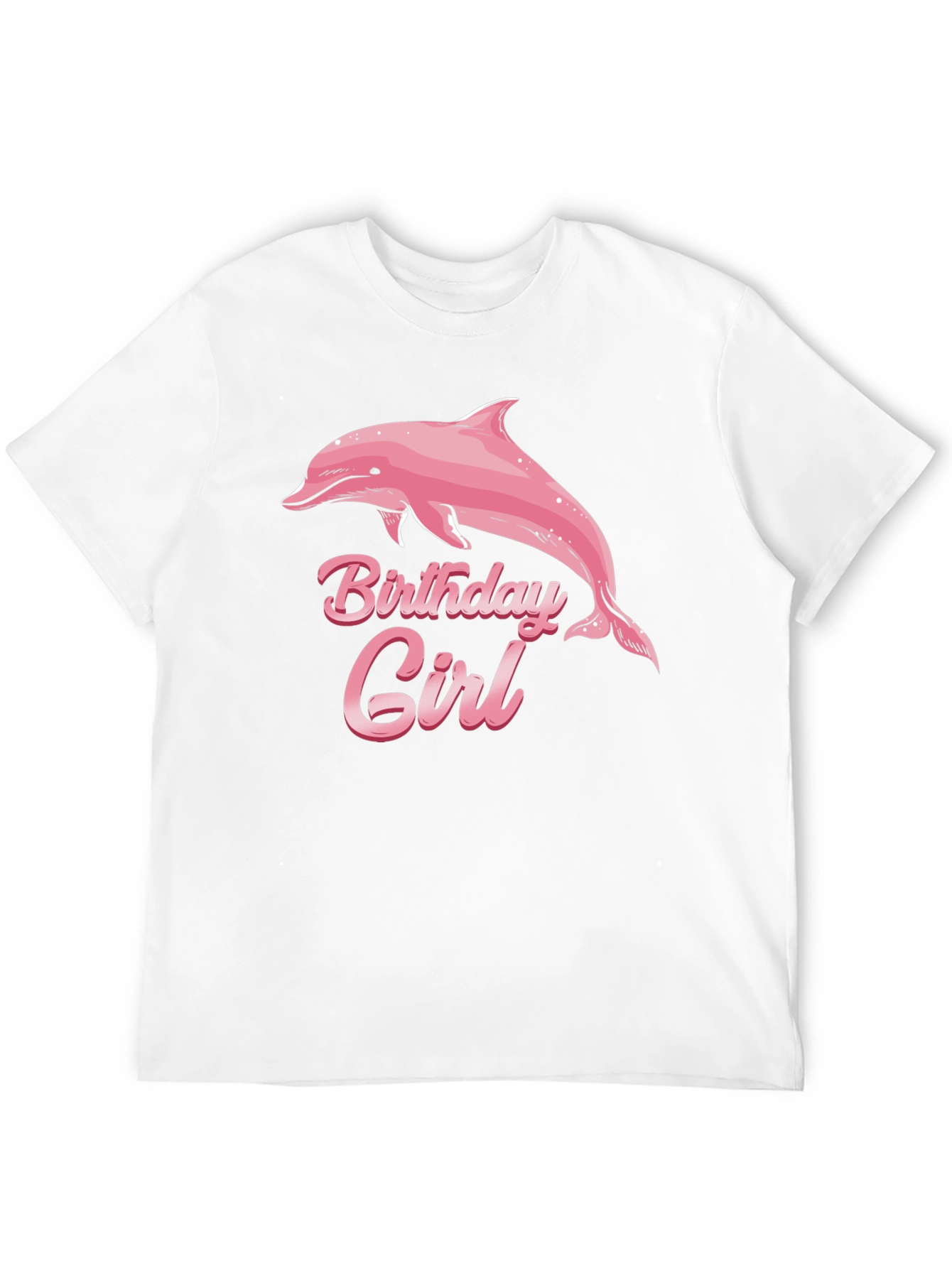 Birthday Girl Dolphin Graphic Black Tee