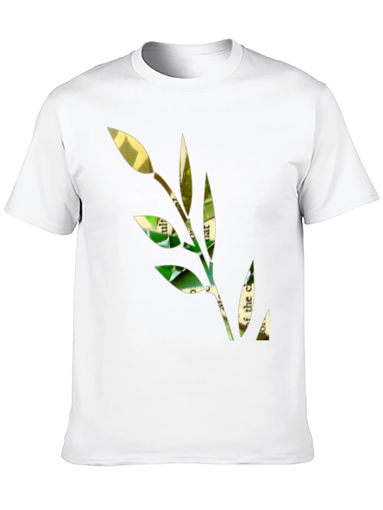 Unique Leaf Graphic Black T-Shirt