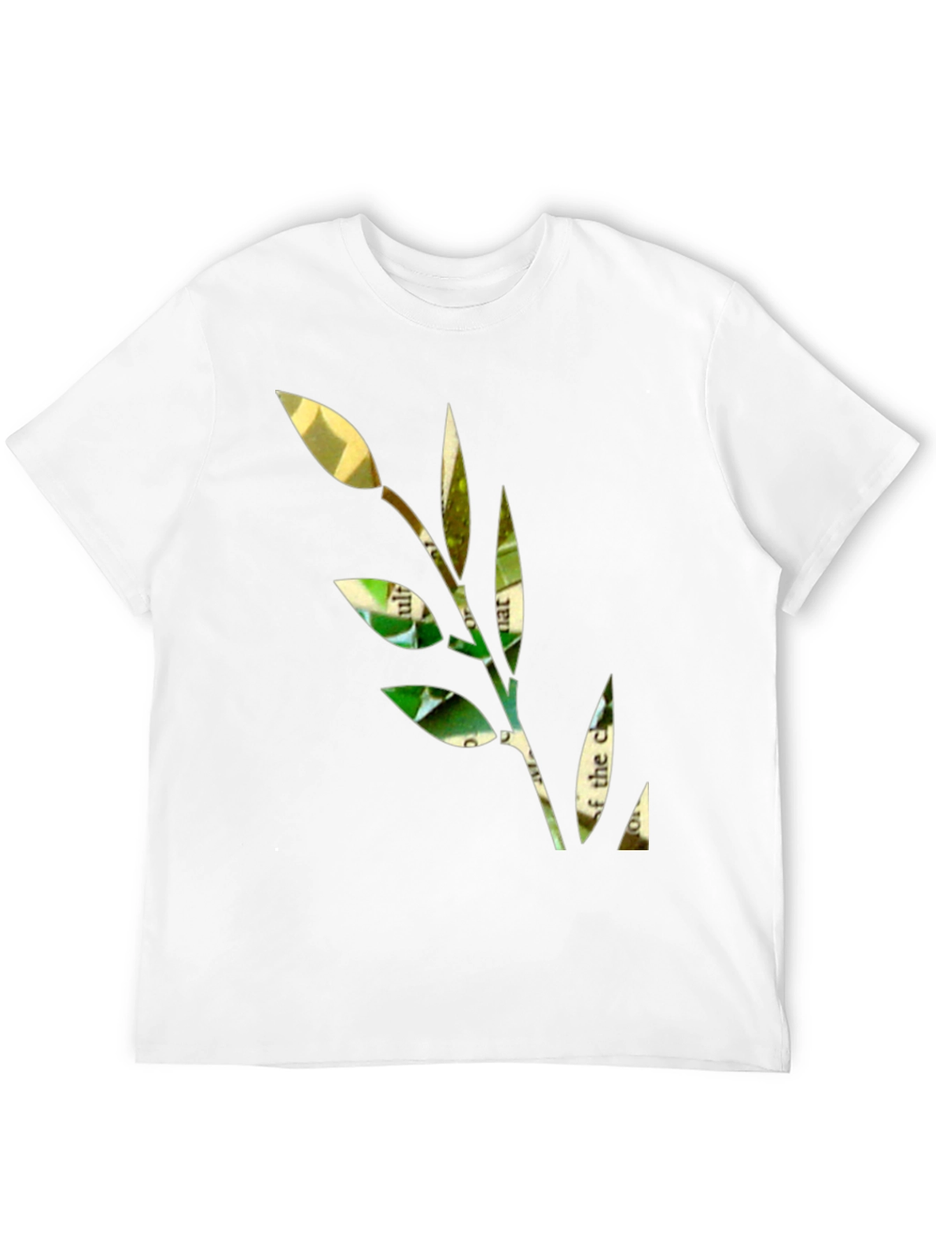 Unique Leaf Graphic Black T-Shirt