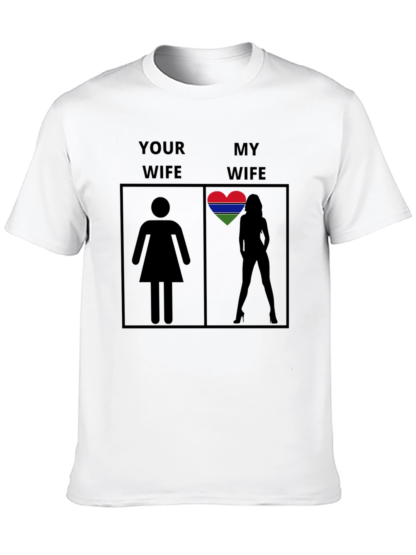My Wife Gambia Flag Heart Novelty T-Shirt