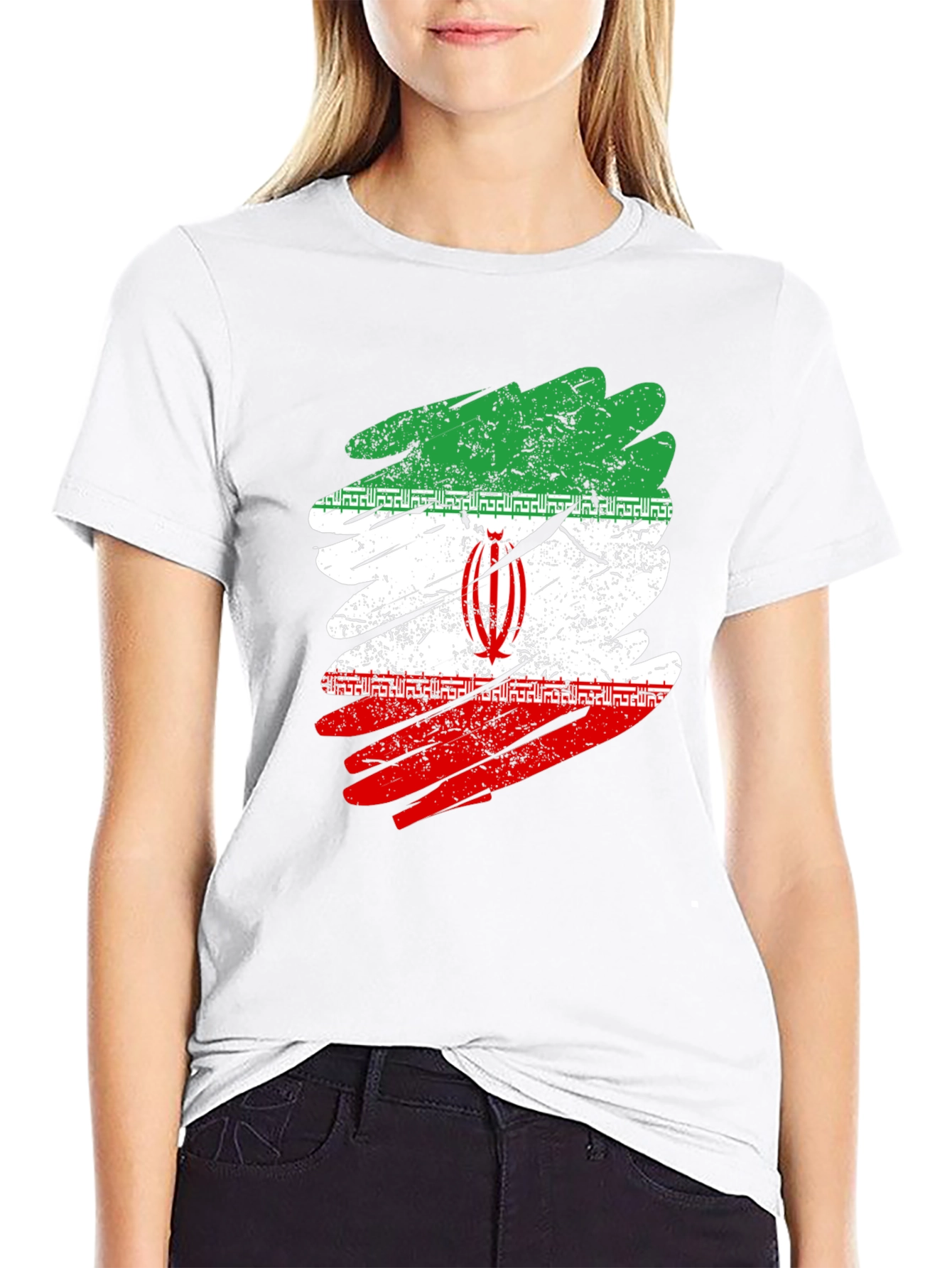 Iran Flag Distressed T-Shirt - Graphic Tee