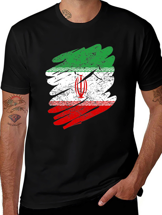 Iran Flag Distressed T-Shirt - Graphic Tee