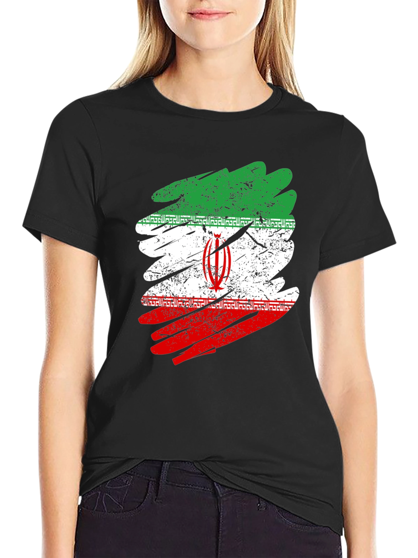 Iran Flag Distressed T-Shirt - Graphic Tee