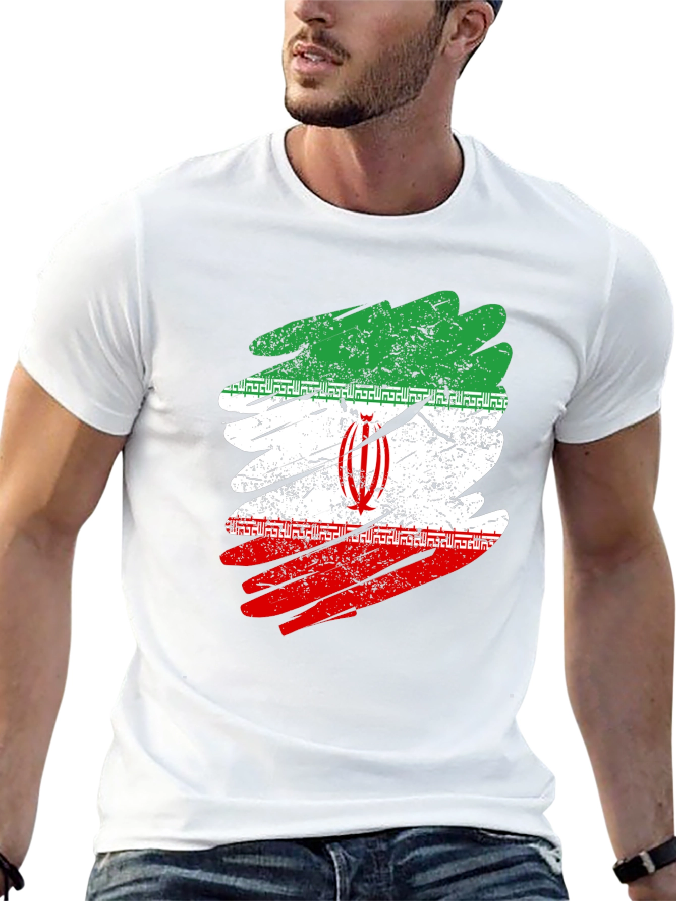 Iran Flag Distressed T-Shirt - Graphic Tee