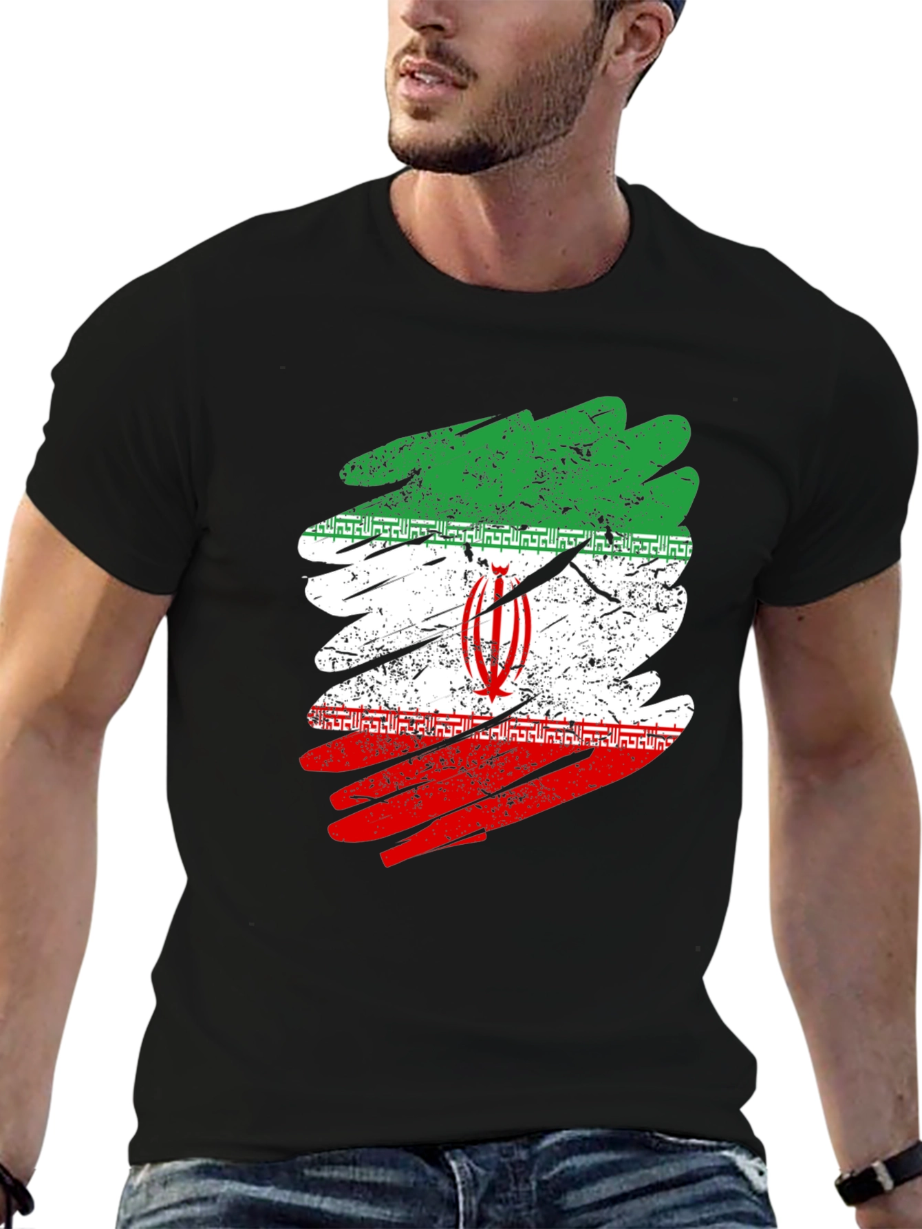Iran Flag Distressed T-Shirt - Graphic Tee