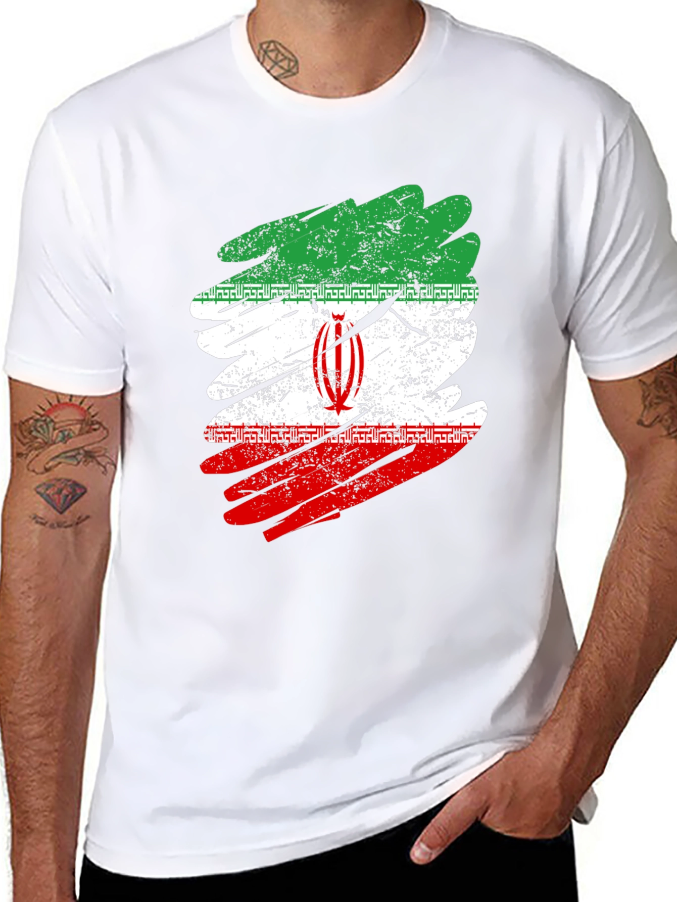 Iran Flag Distressed T-Shirt - Graphic Tee