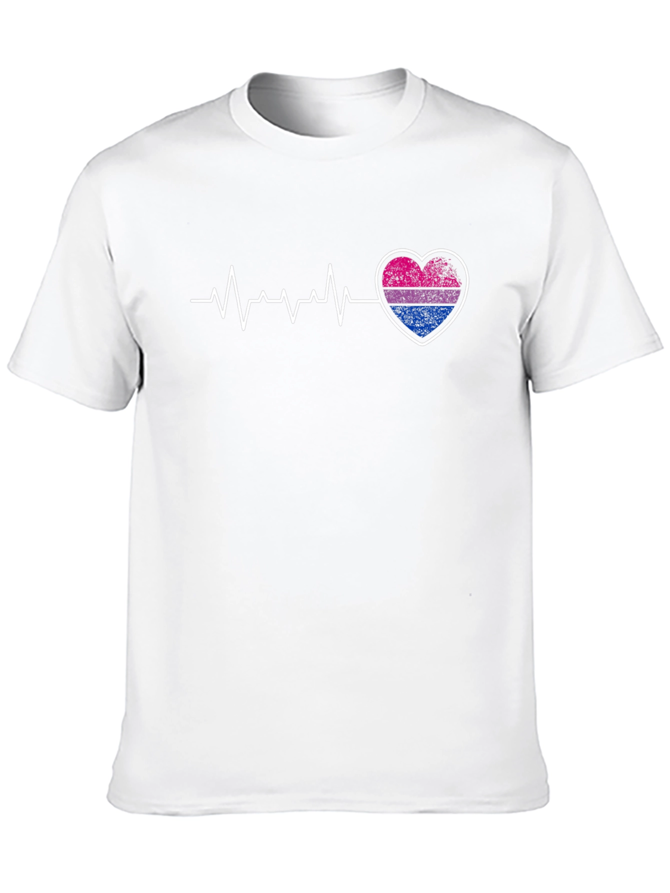 Bisexual Pride Heartbeat Graphic T-Shirt