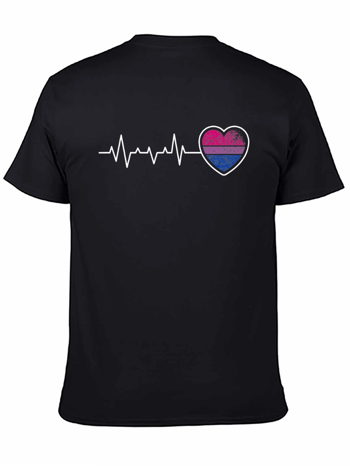 Bisexual Pride Heartbeat Graphic T-Shirt