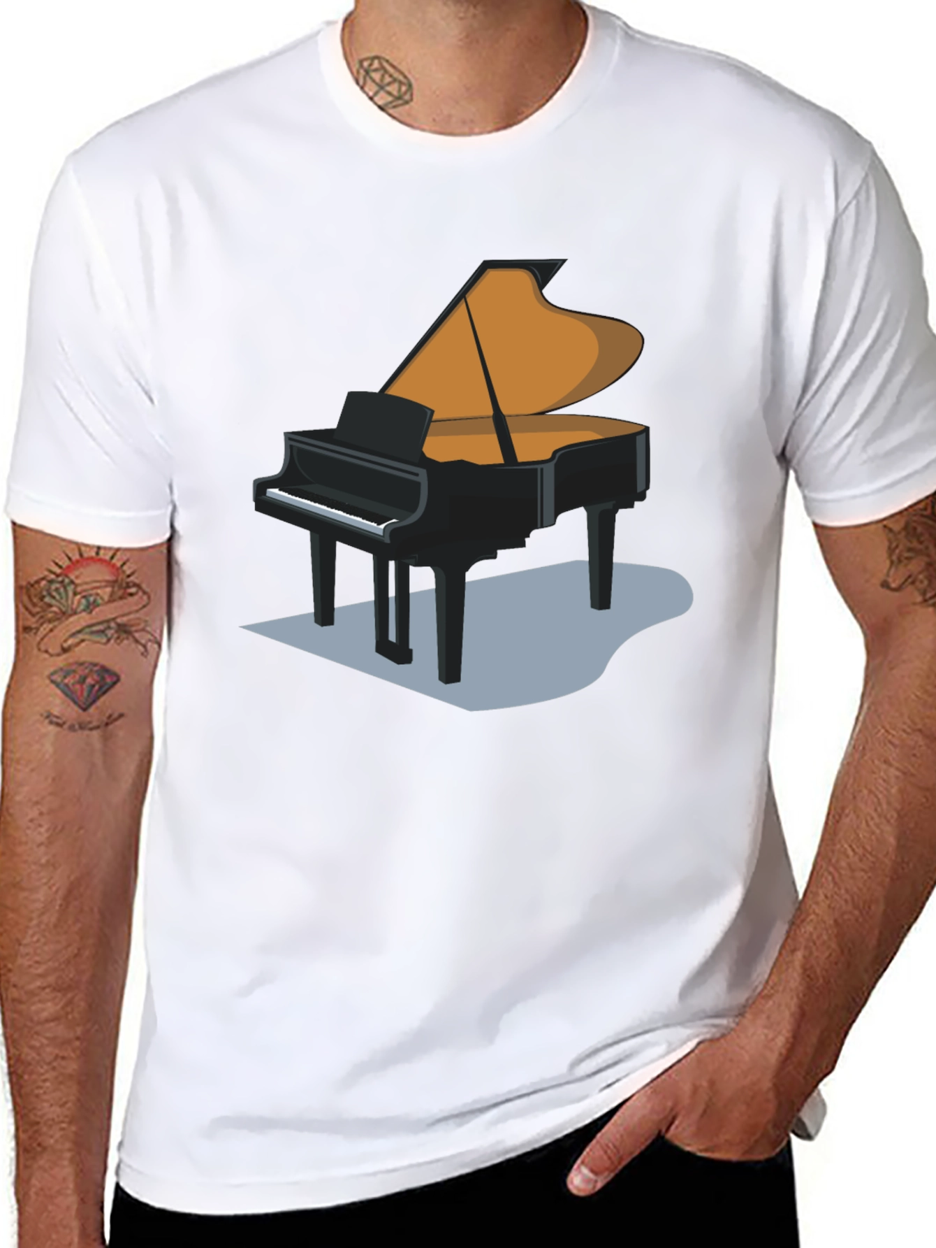 Grand Piano Graphic T-Shirt - Black