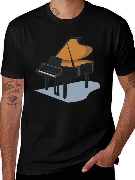 Grand Piano Graphic T-Shirt - Black