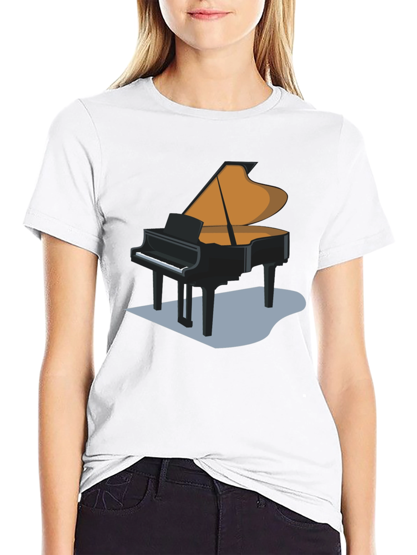 Grand Piano Graphic T-Shirt - Black