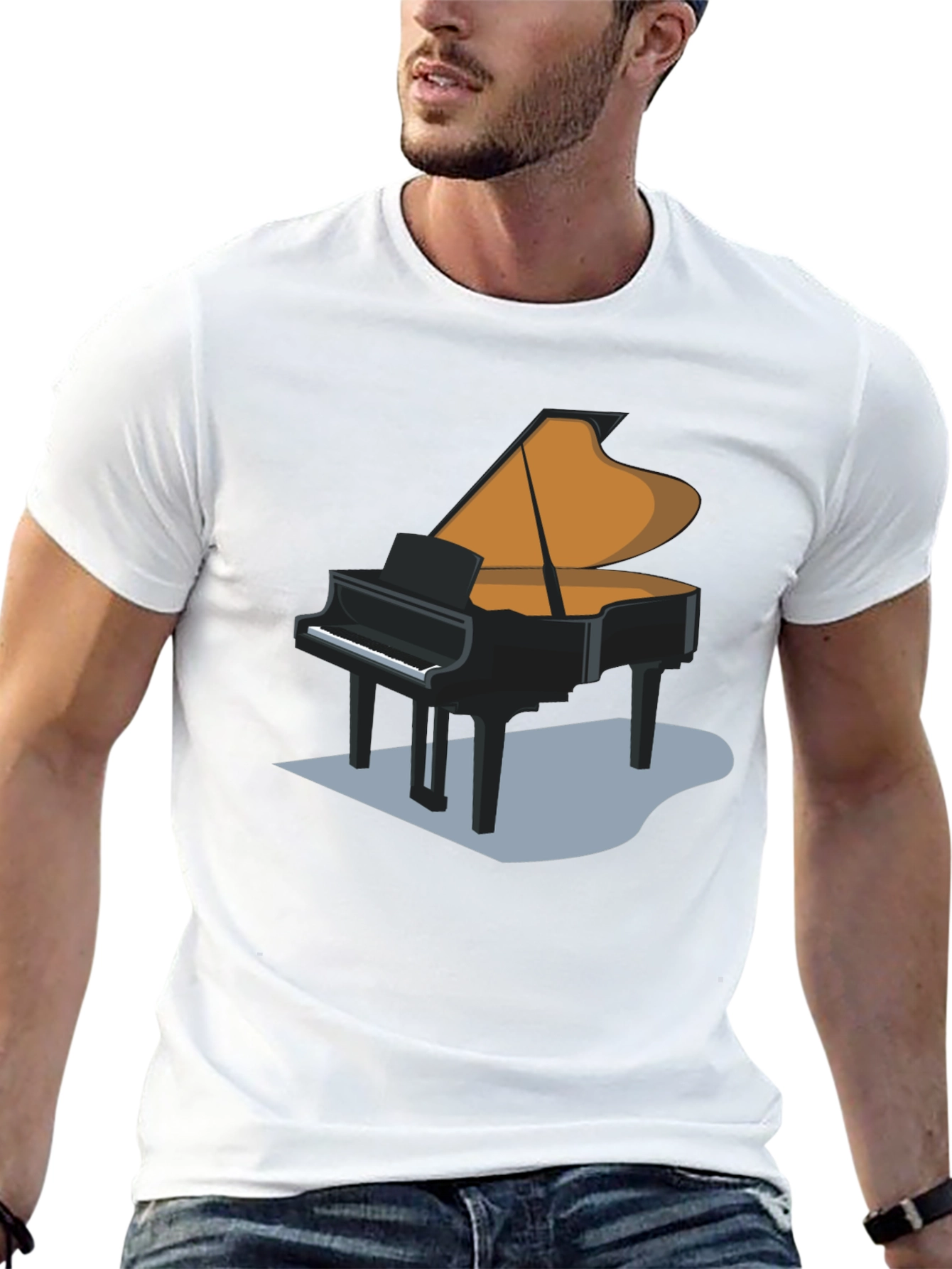 Grand Piano Graphic T-Shirt - Black