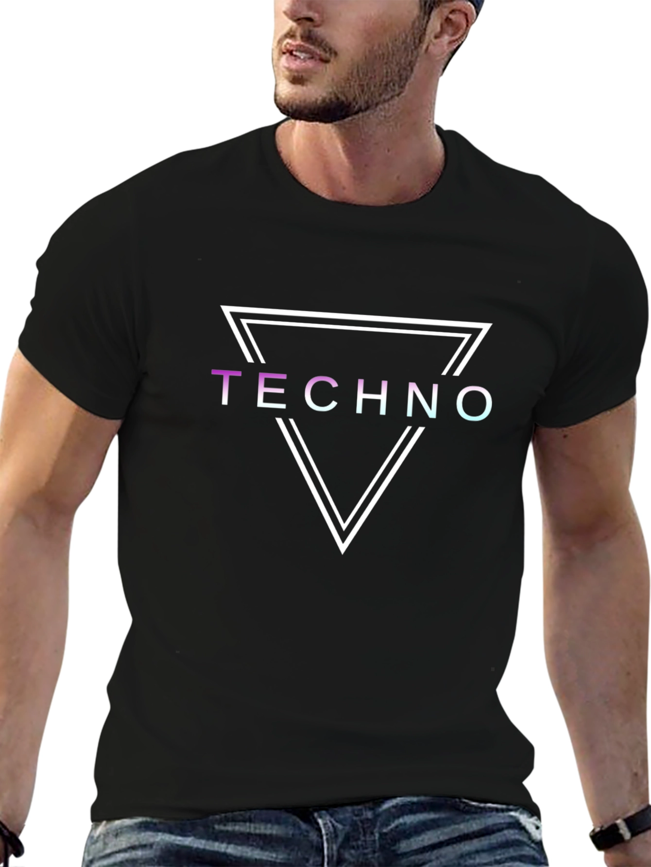 Techno Graphic Tee - Double Triangle Design