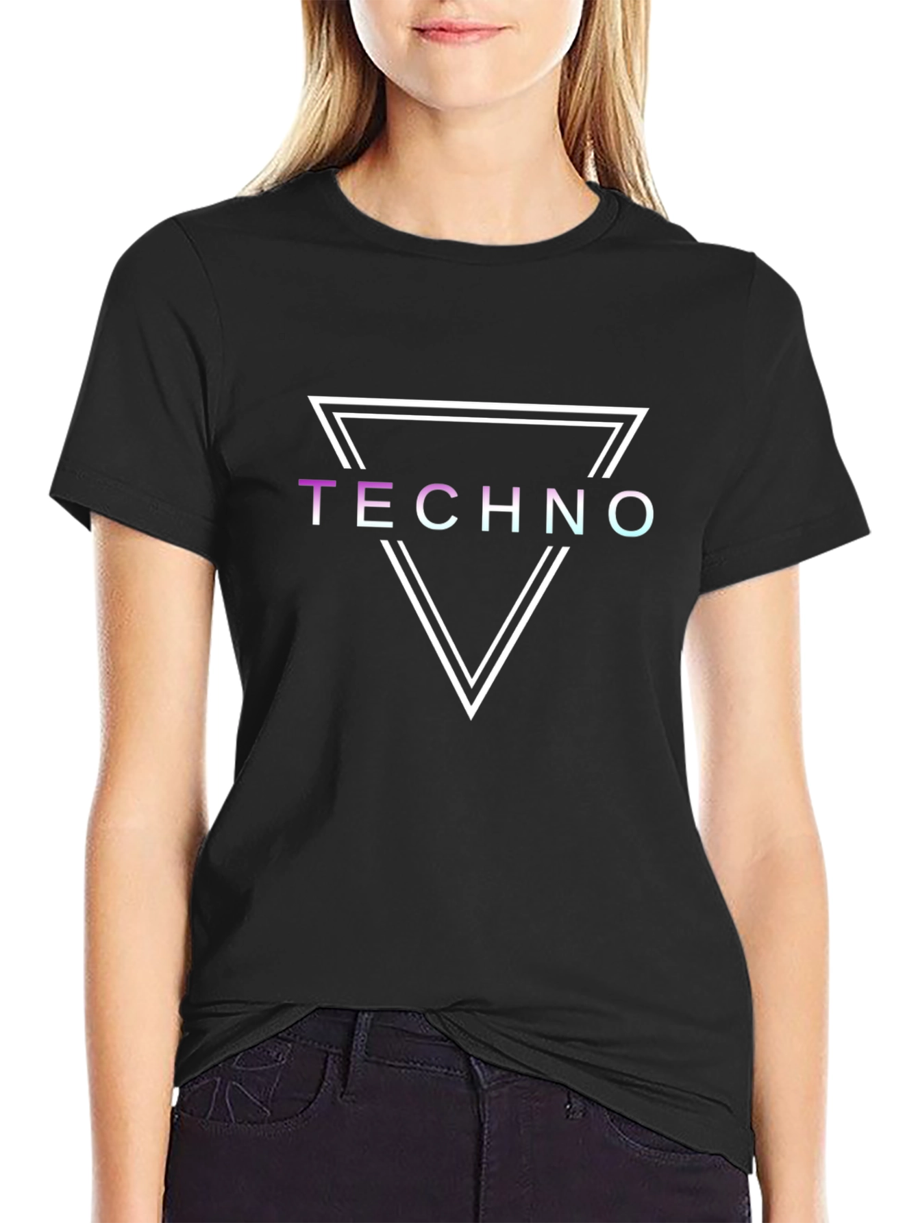 Techno Graphic Tee - Double Triangle Design
