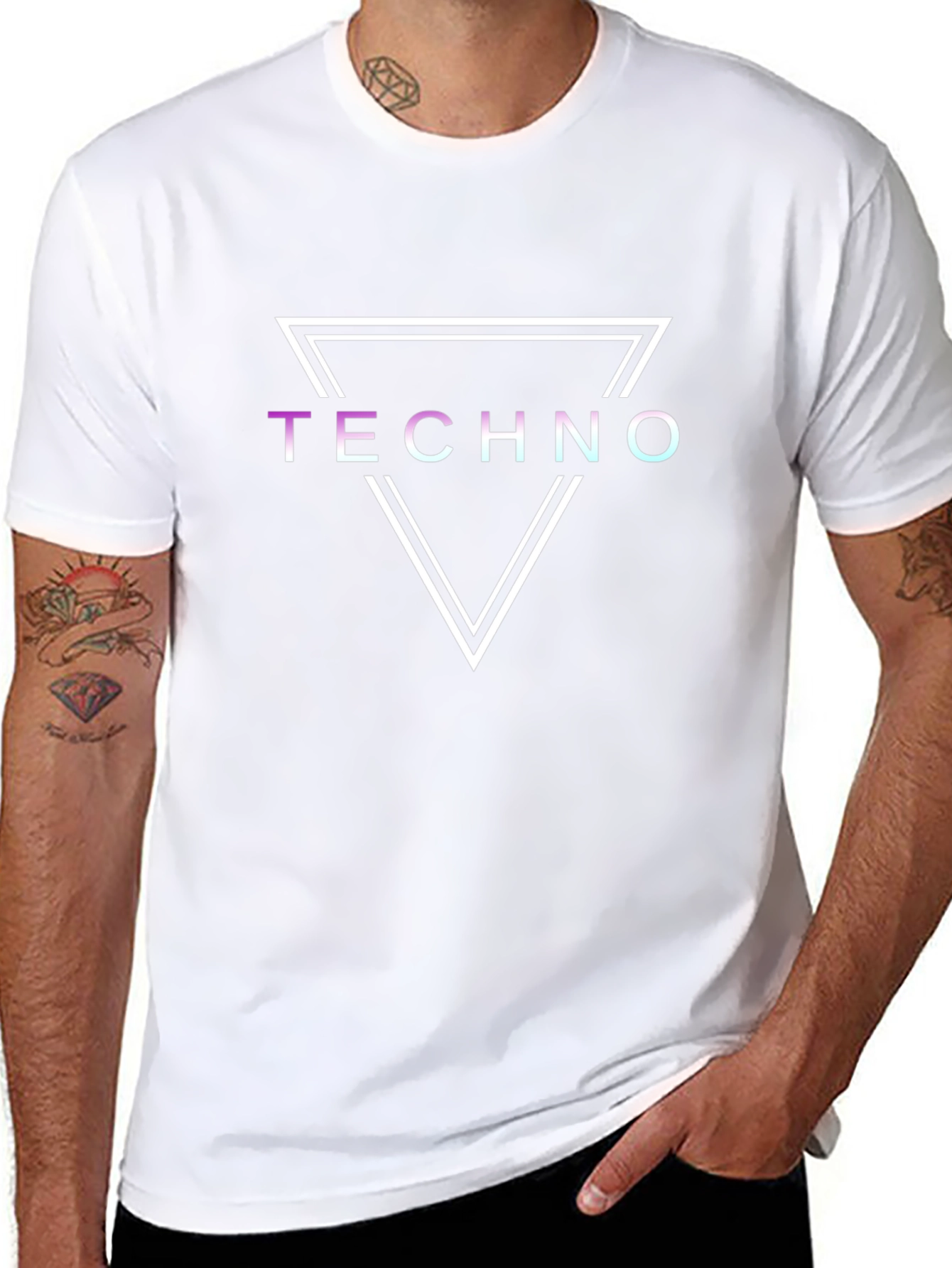 Techno Graphic Tee - Double Triangle Design