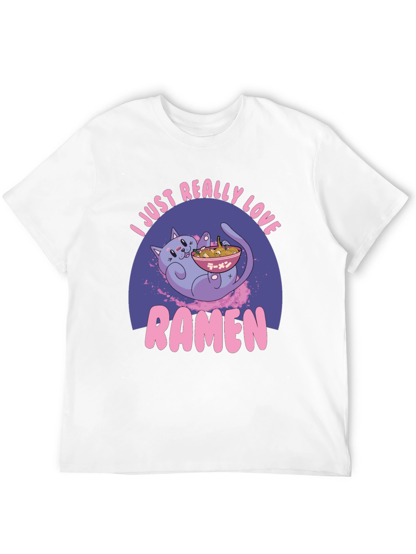 I Love Ramen Graphic Tee - Cat Design