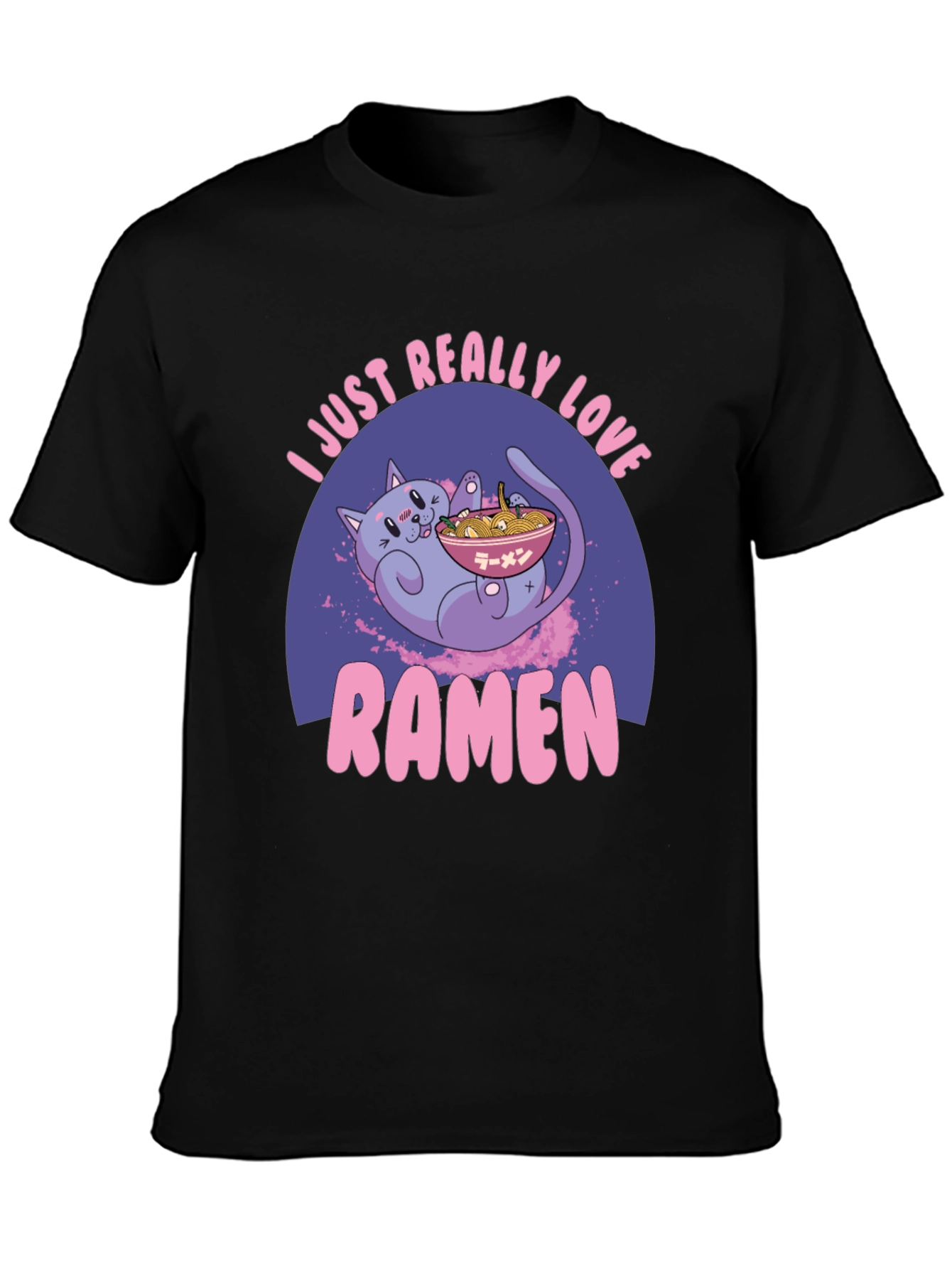 I Love Ramen Graphic Tee - Cat Design