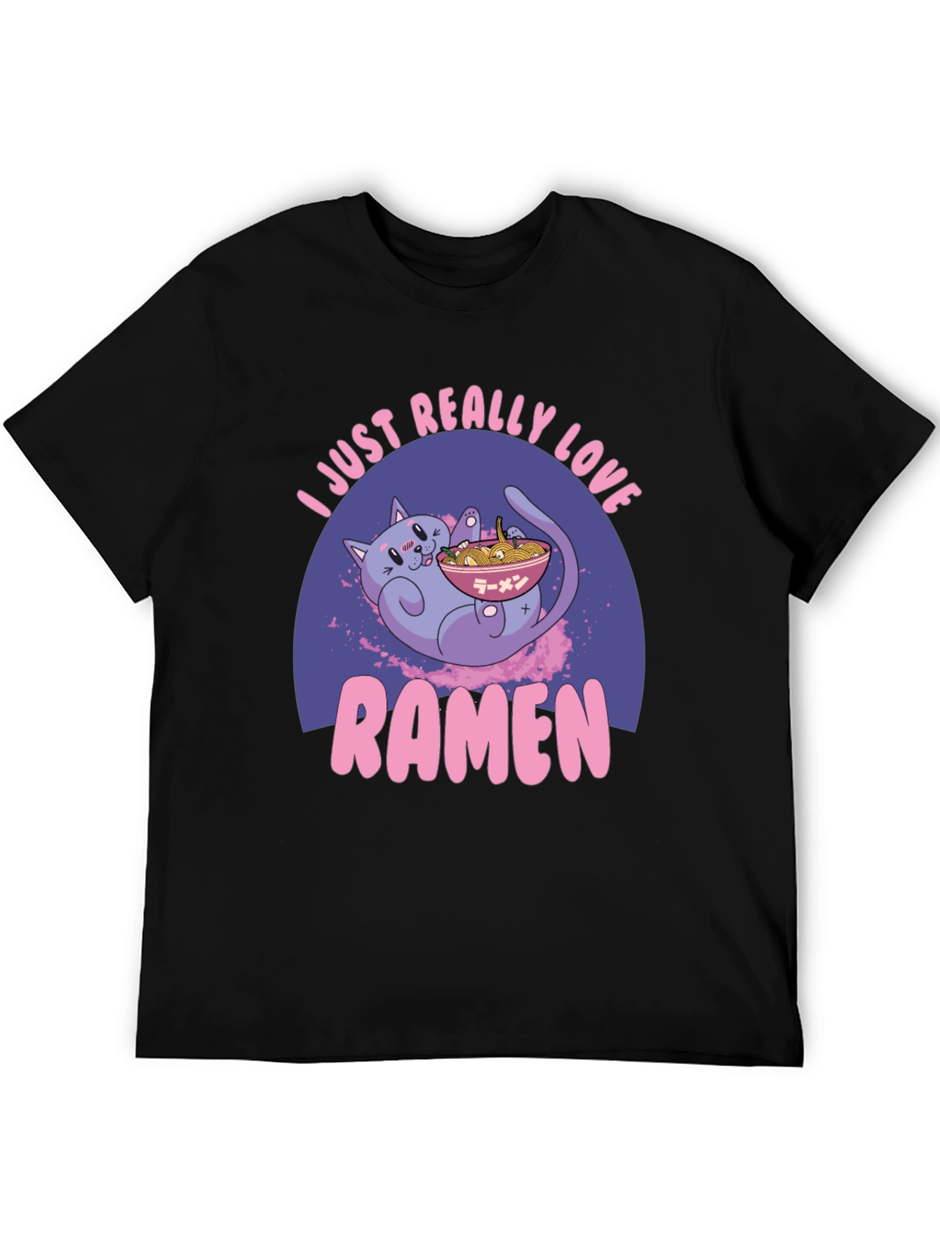 I Love Ramen Graphic Tee - Cat Design