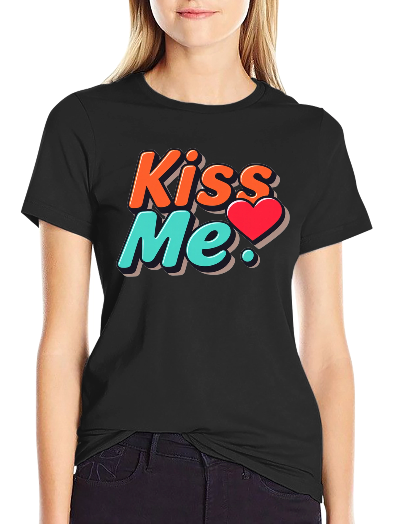 Kiss Me Graphic Tee - Trendy Valentines Day Shirt
