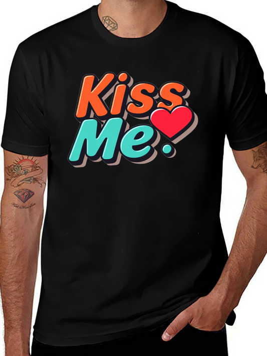 Kiss Me Graphic Tee - Trendy Valentines Day Shirt