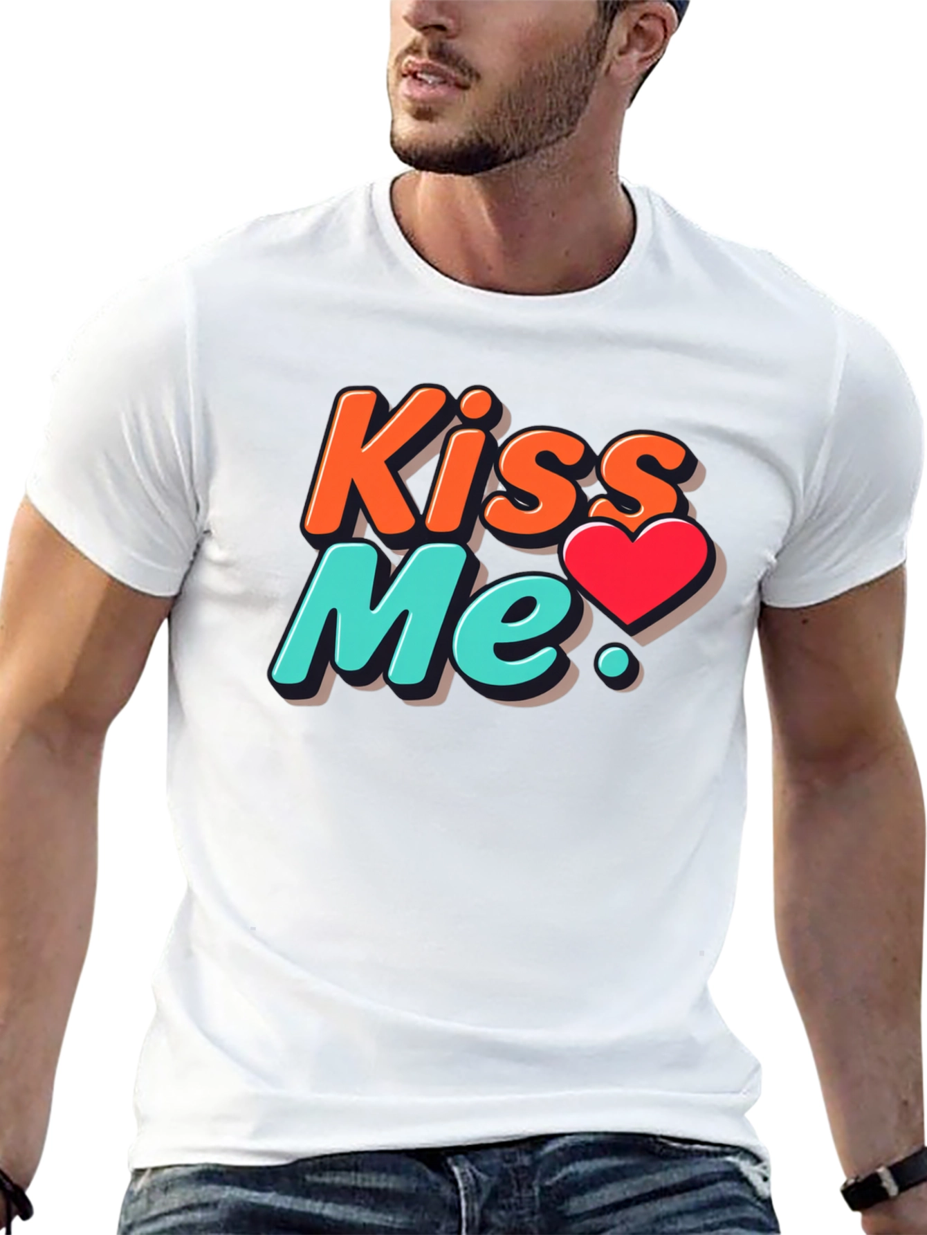 Kiss Me Graphic Tee - Trendy Valentines Day Shirt