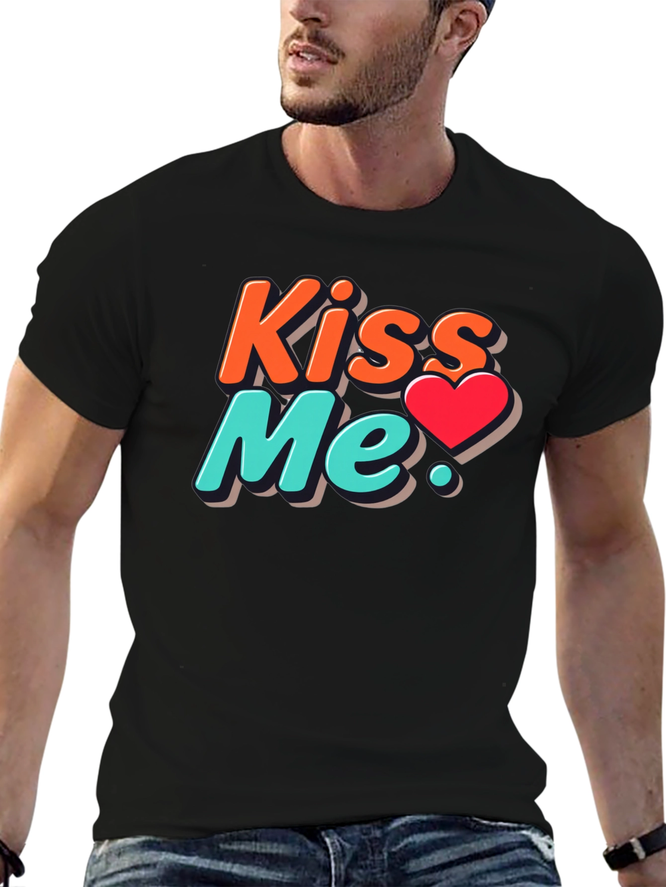 Kiss Me Graphic Tee - Trendy Valentines Day Shirt