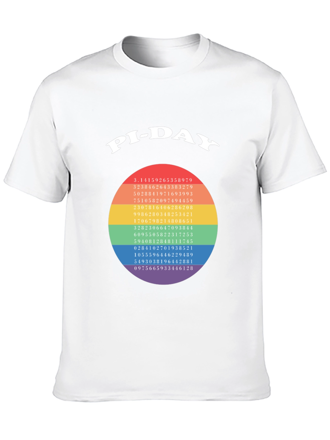 Pi-Day T-Shirt - Math Geek Rainbow Pi Number Tee