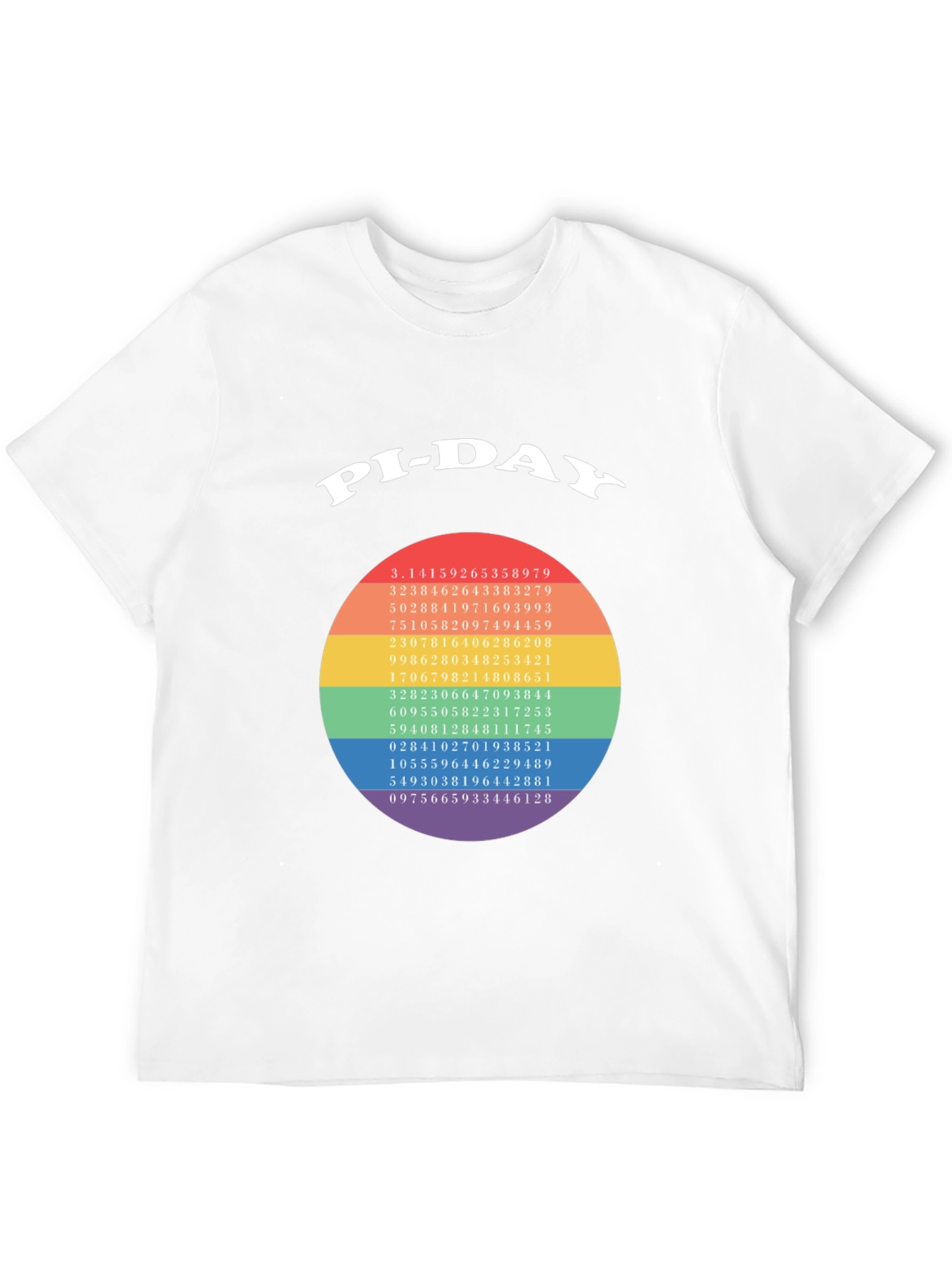 Pi-Day T-Shirt - Math Geek Rainbow Pi Number Tee