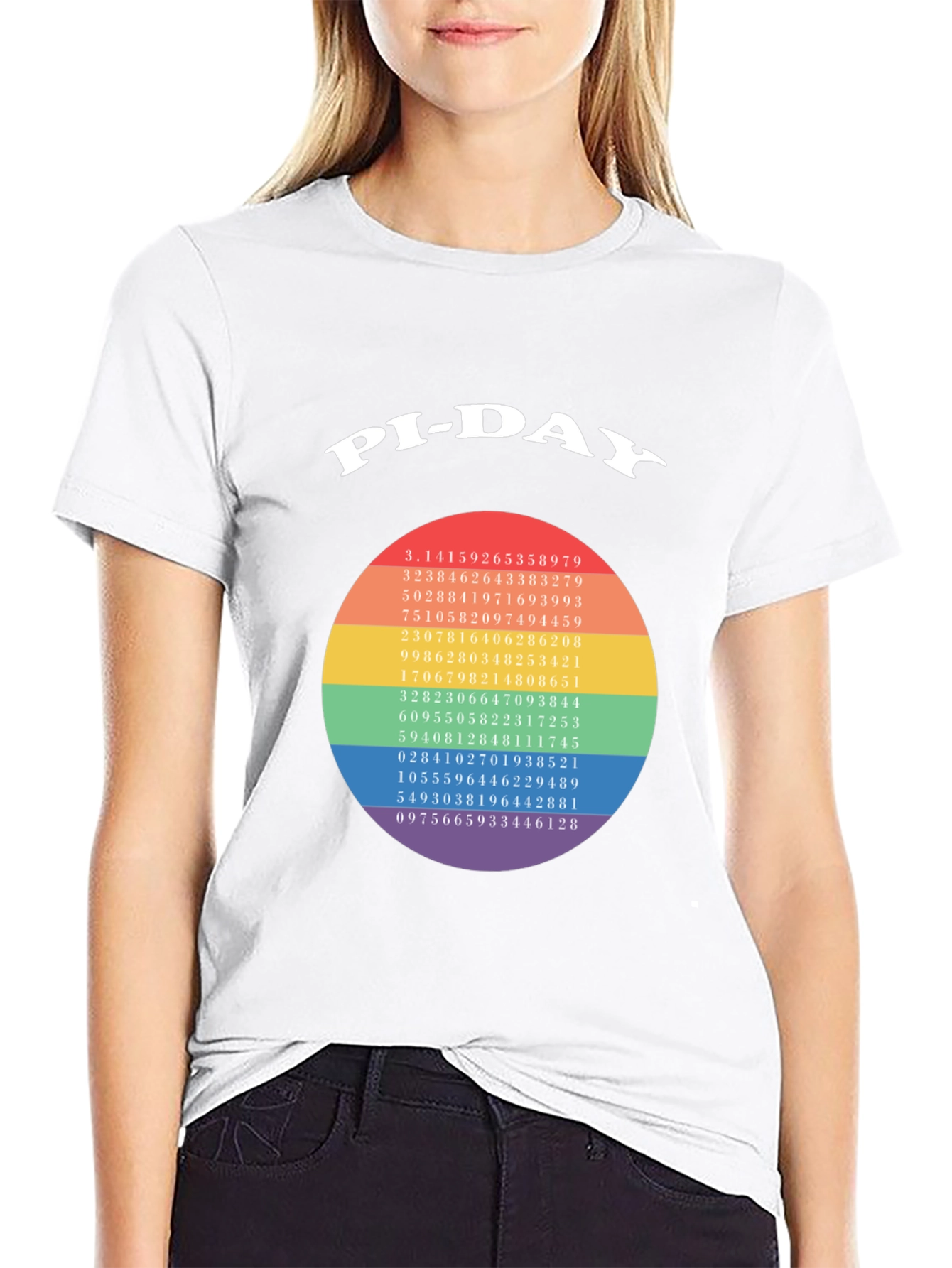 Pi-Day T-Shirt - Math Geek Rainbow Pi Number Tee