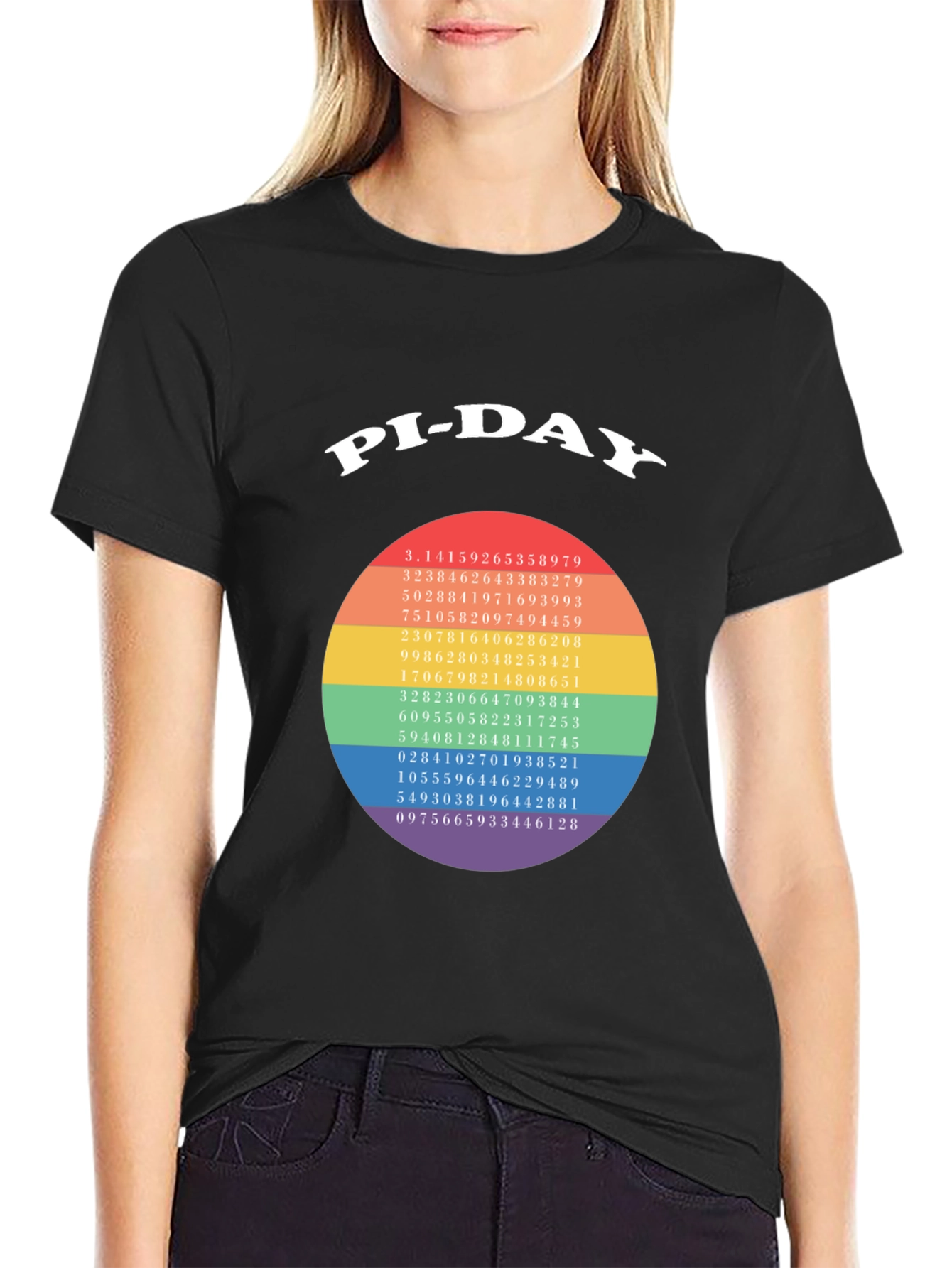 Pi-Day T-Shirt - Math Geek Rainbow Pi Number Tee