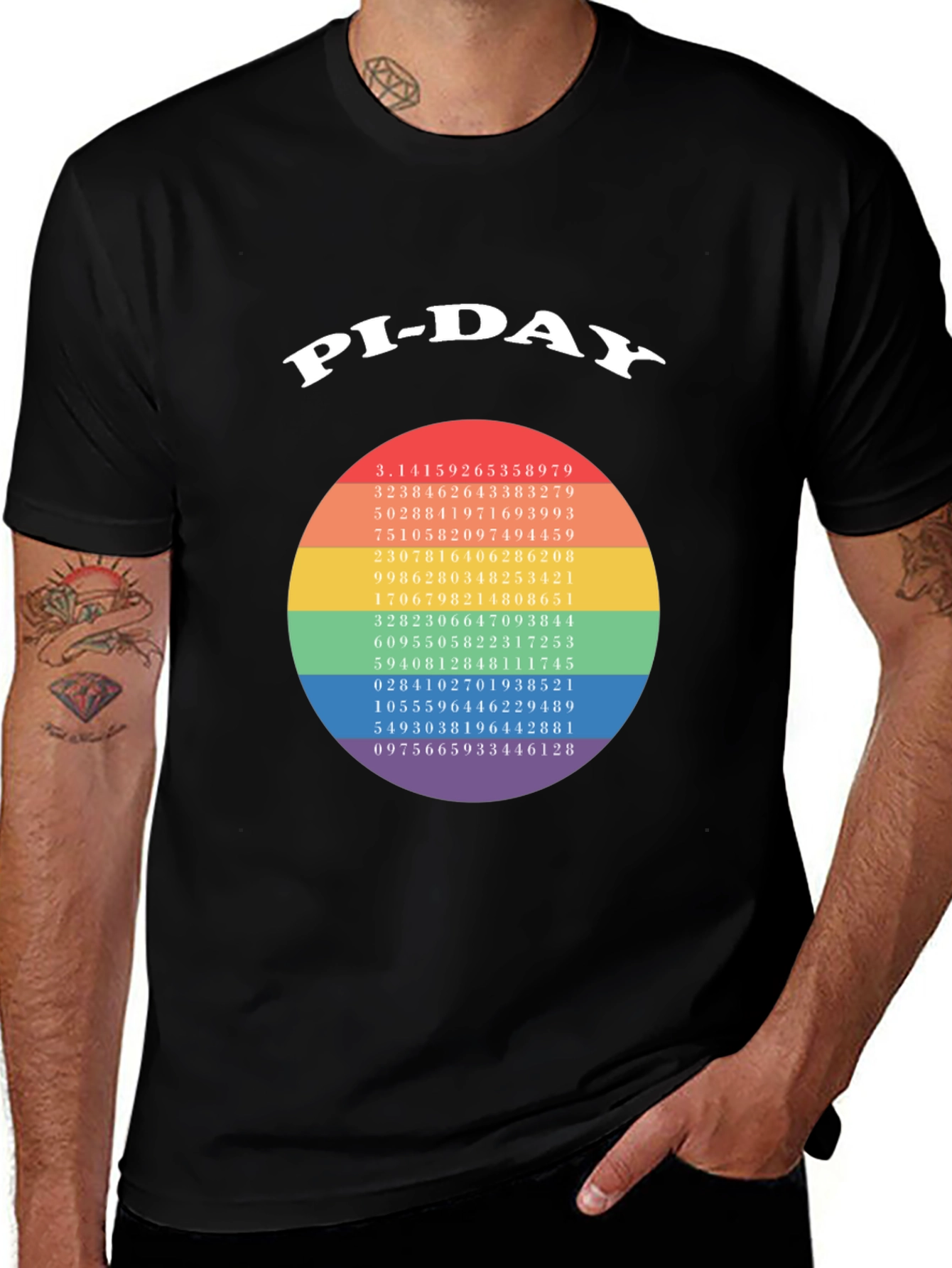 Pi-Day T-Shirt - Math Geek Rainbow Pi Number Tee