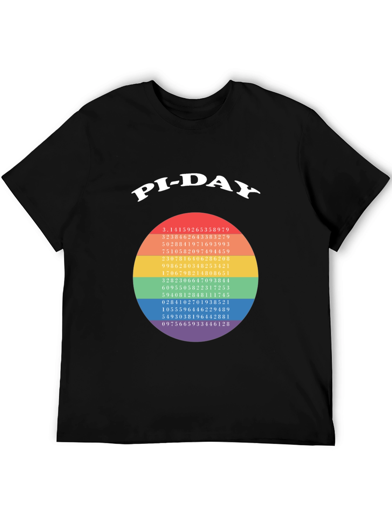 Pi-Day T-Shirt - Math Geek Rainbow Pi Number Tee