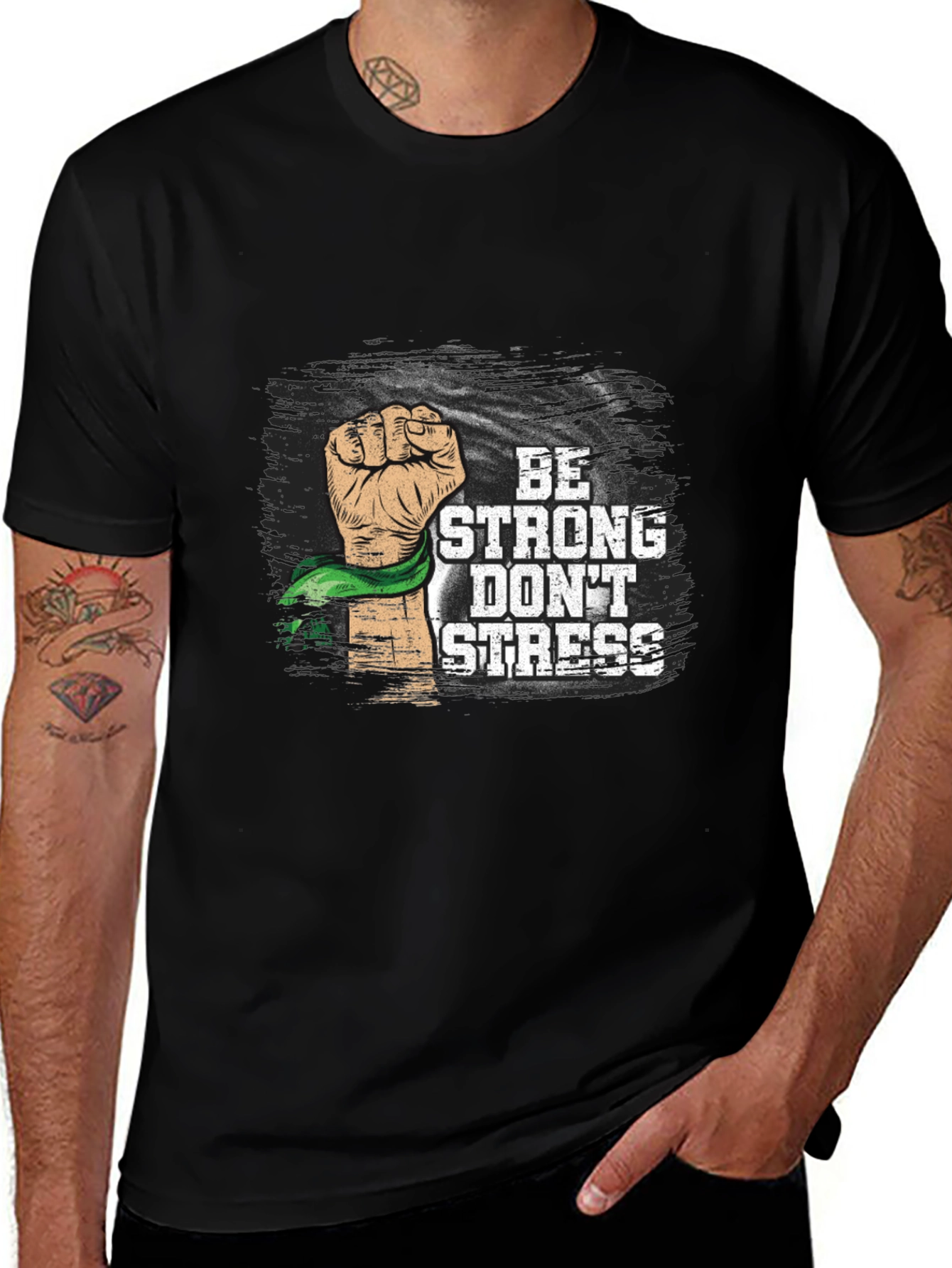 Be Strong Dont Stress Graphic Tee