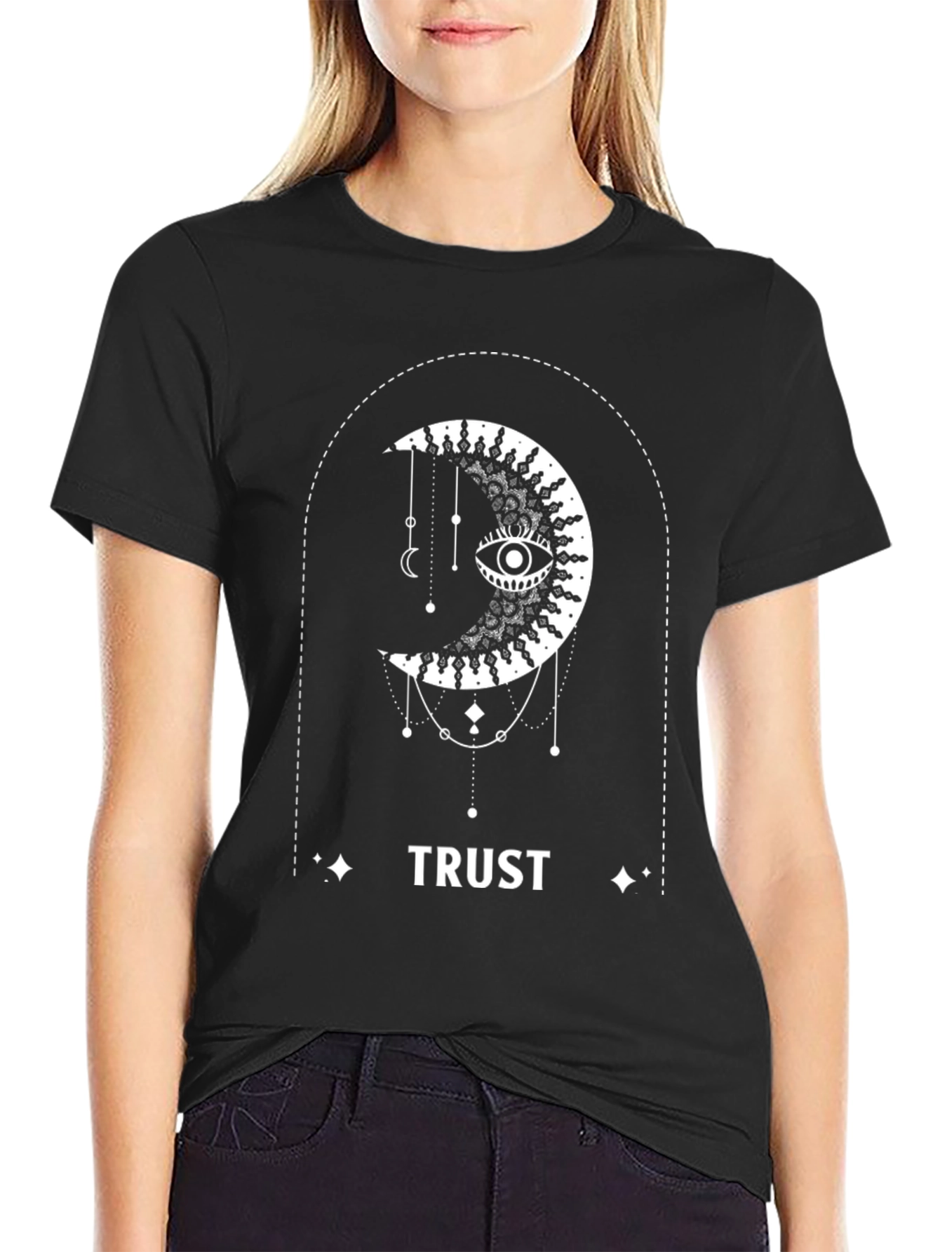 Trust Moon Graphic Tee - Mystical Black T-Shirt