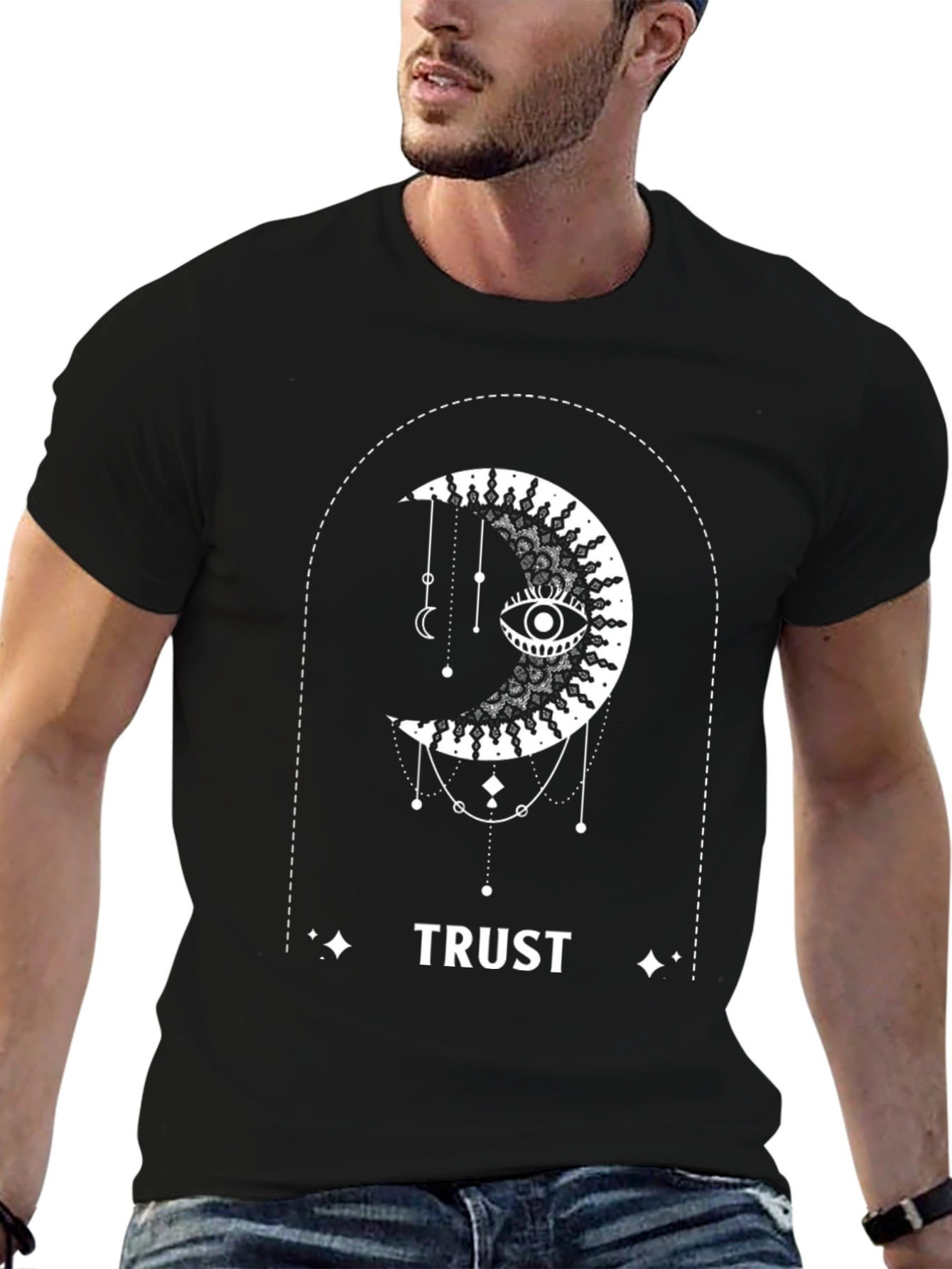 Trust Moon Graphic Tee - Mystical Black T-Shirt
