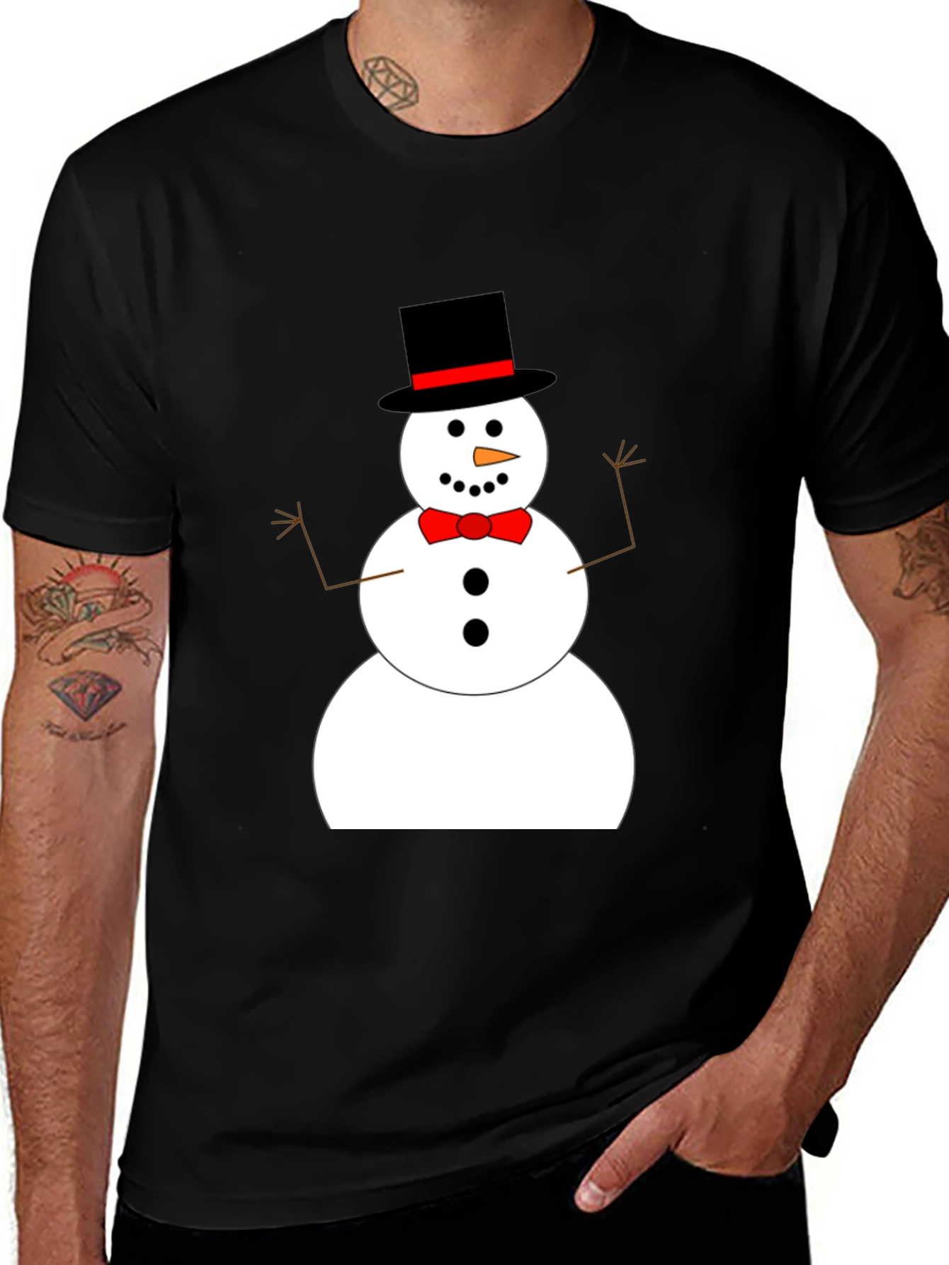 Festive Snowman Graphic Tee - Holiday Cheer