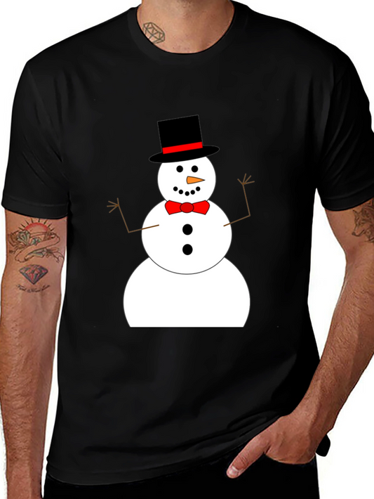 Festive Snowman Graphic Tee - Holiday Cheer