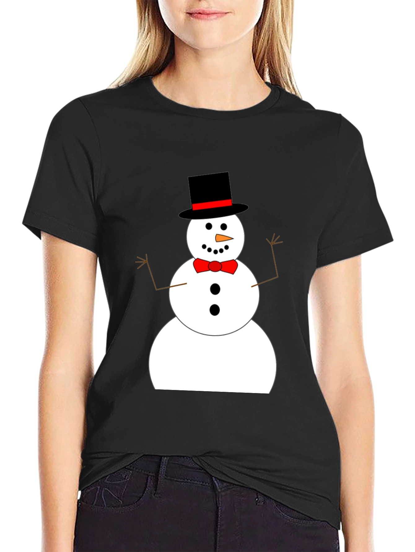 Festive Snowman Graphic Tee - Holiday Cheer