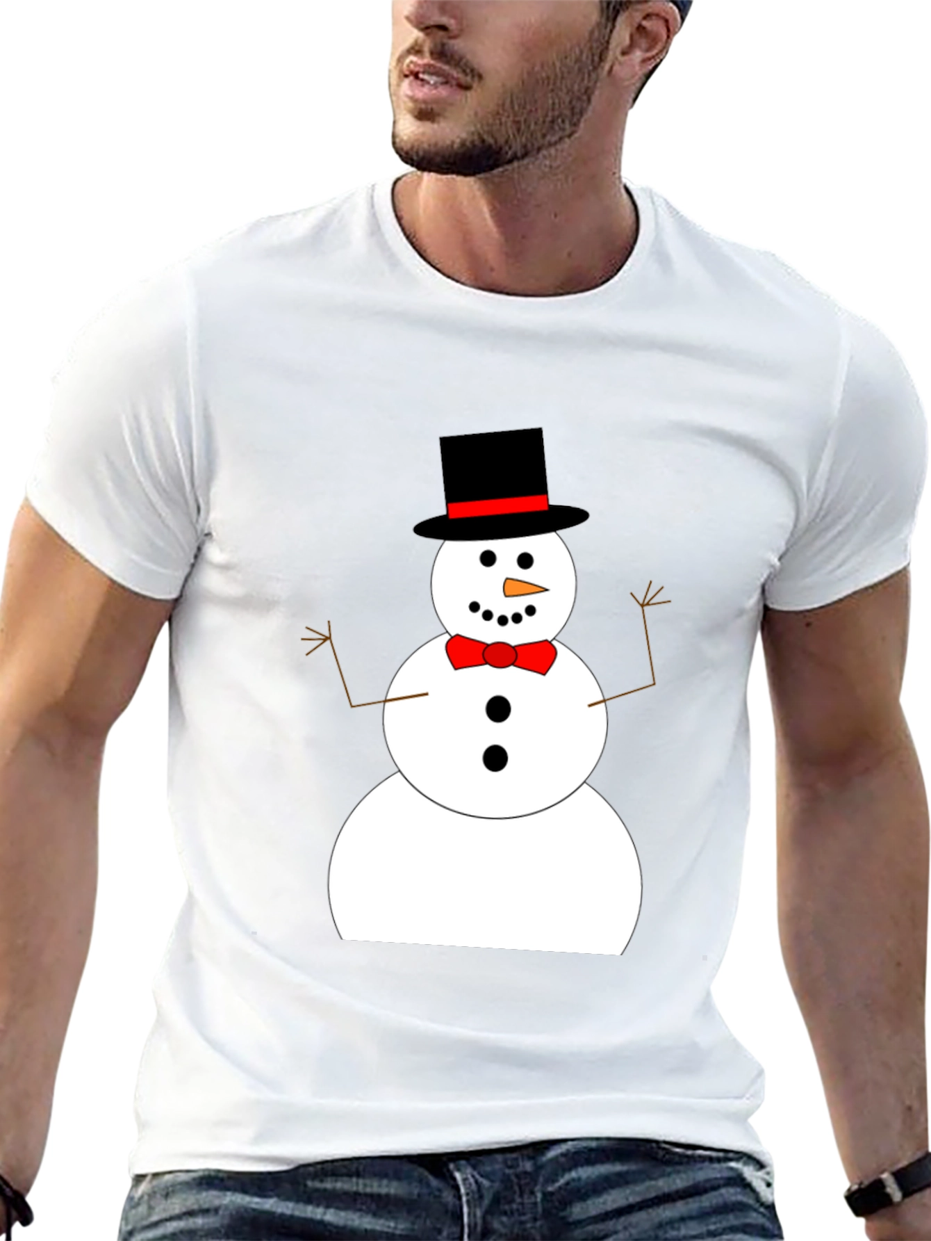 Festive Snowman Graphic Tee - Holiday Cheer