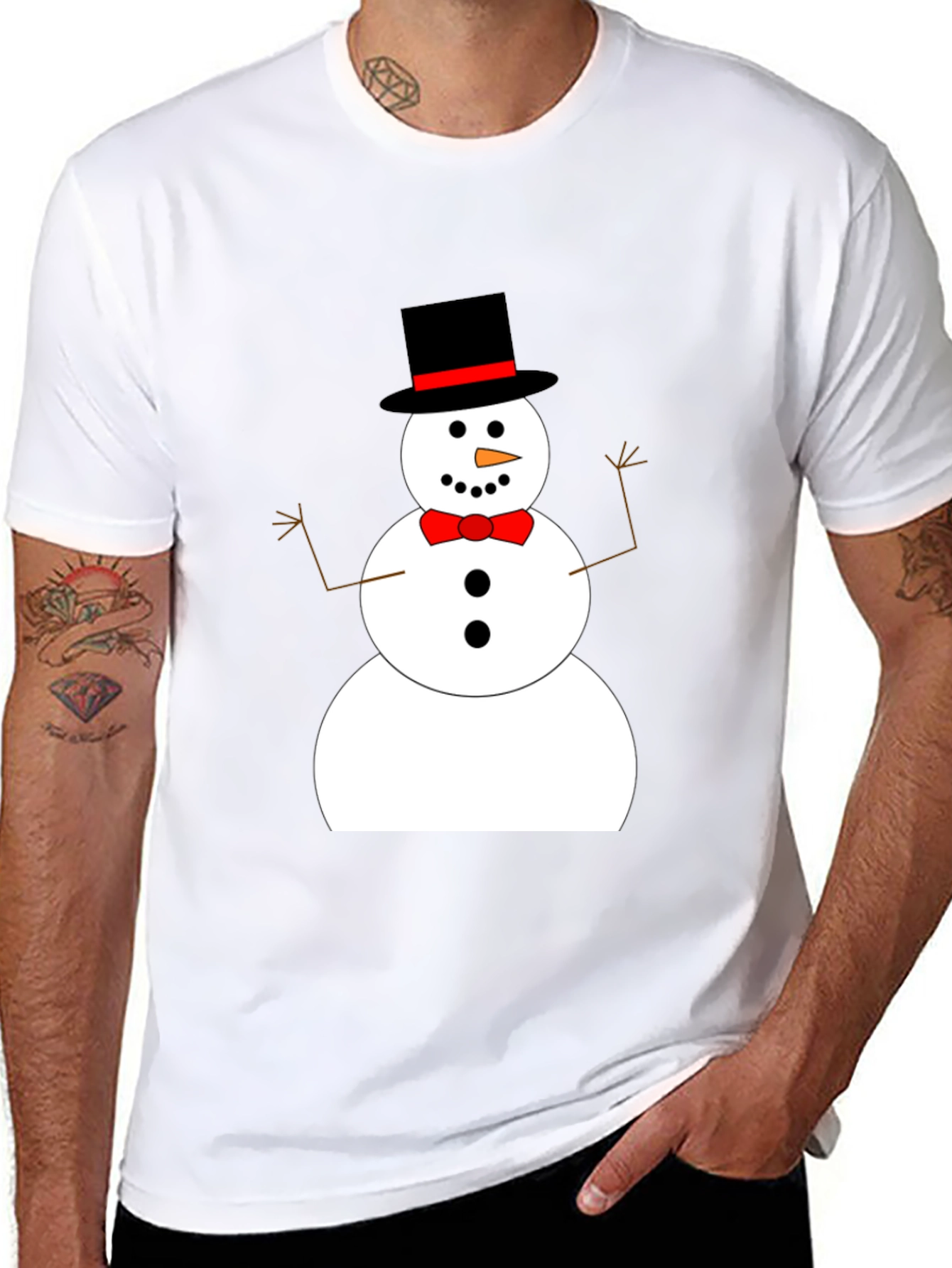 Festive Snowman Graphic Tee - Holiday Cheer